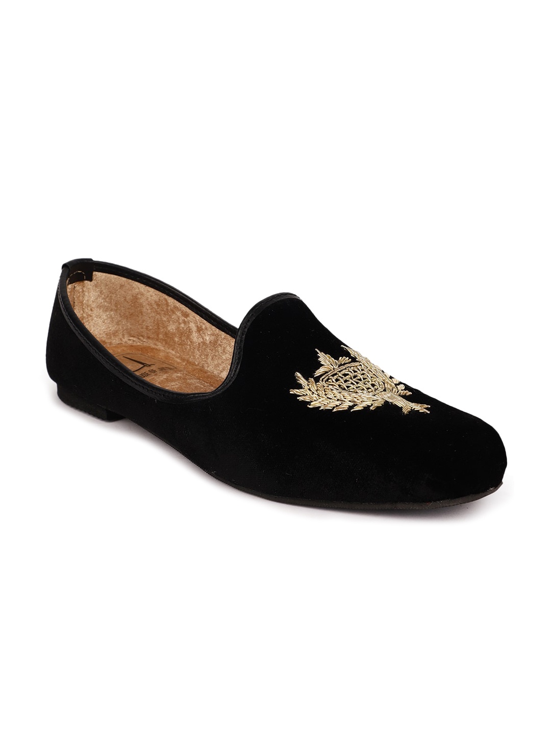 

HOUSE OF JUTTI Men Embellished Velvet Loafers, Black