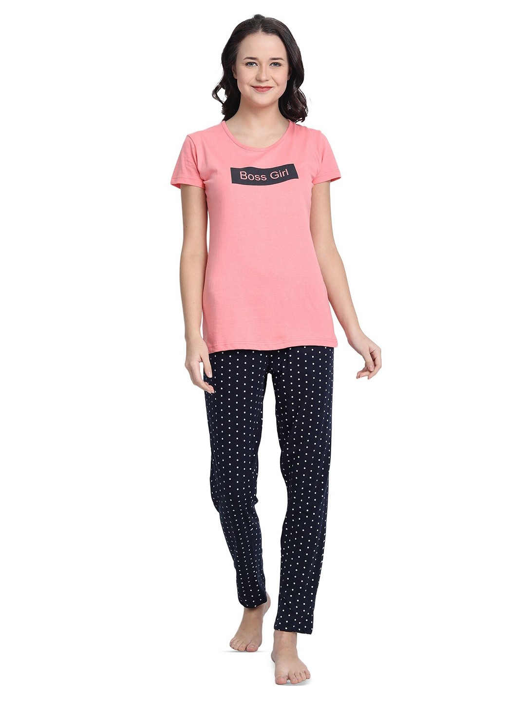 

BAESD Girls Printed T-shirt with Pyjamas, Pink