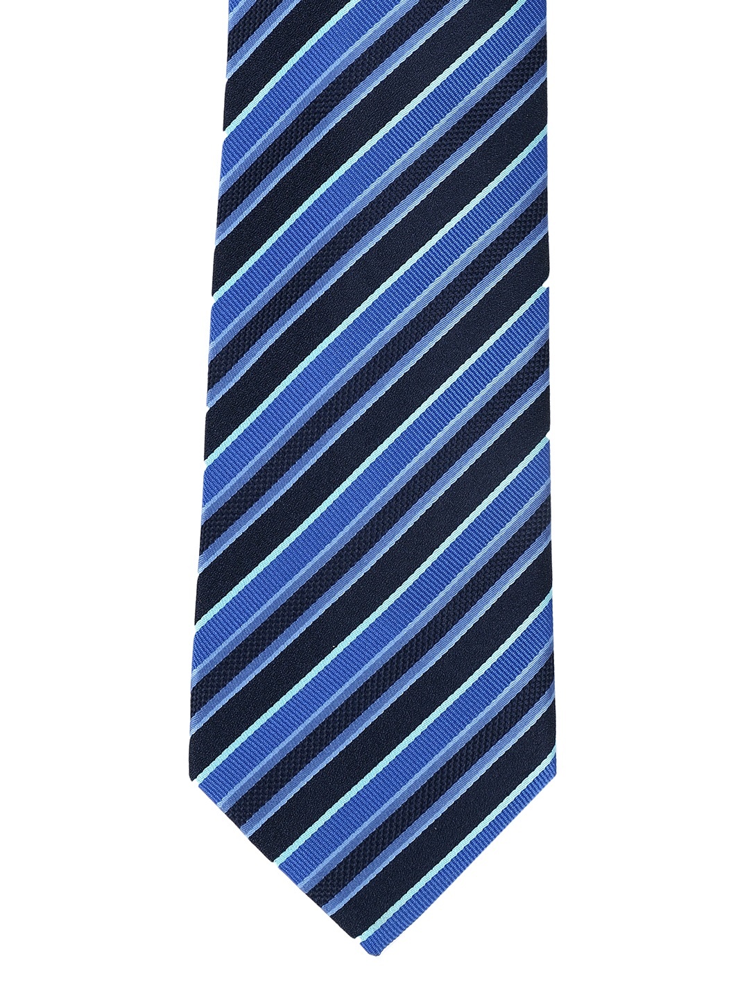 

DENNISON Navy Blue & Blue Striped Broad Tie