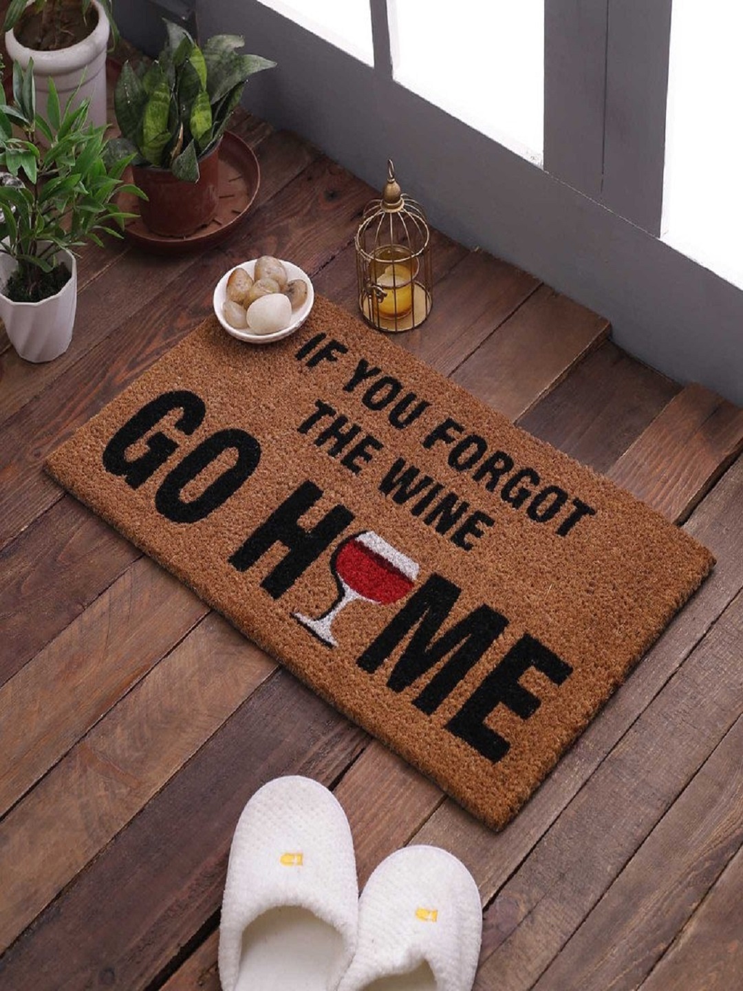 

SWHF Brown Premium Coir and Rubber Printed Mat