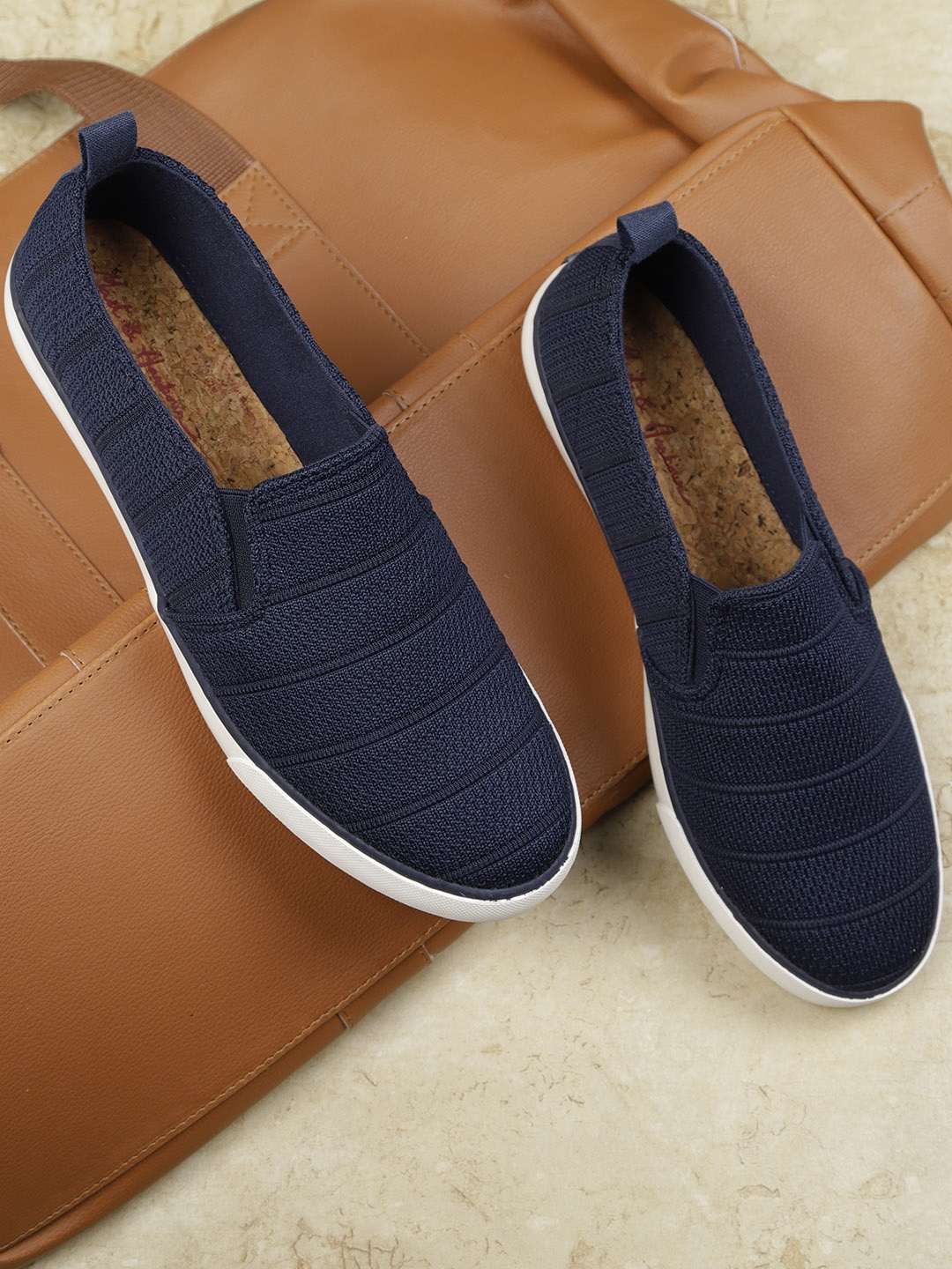 

Mast & Harbour Men Navy Blue Slip-On Sneakers