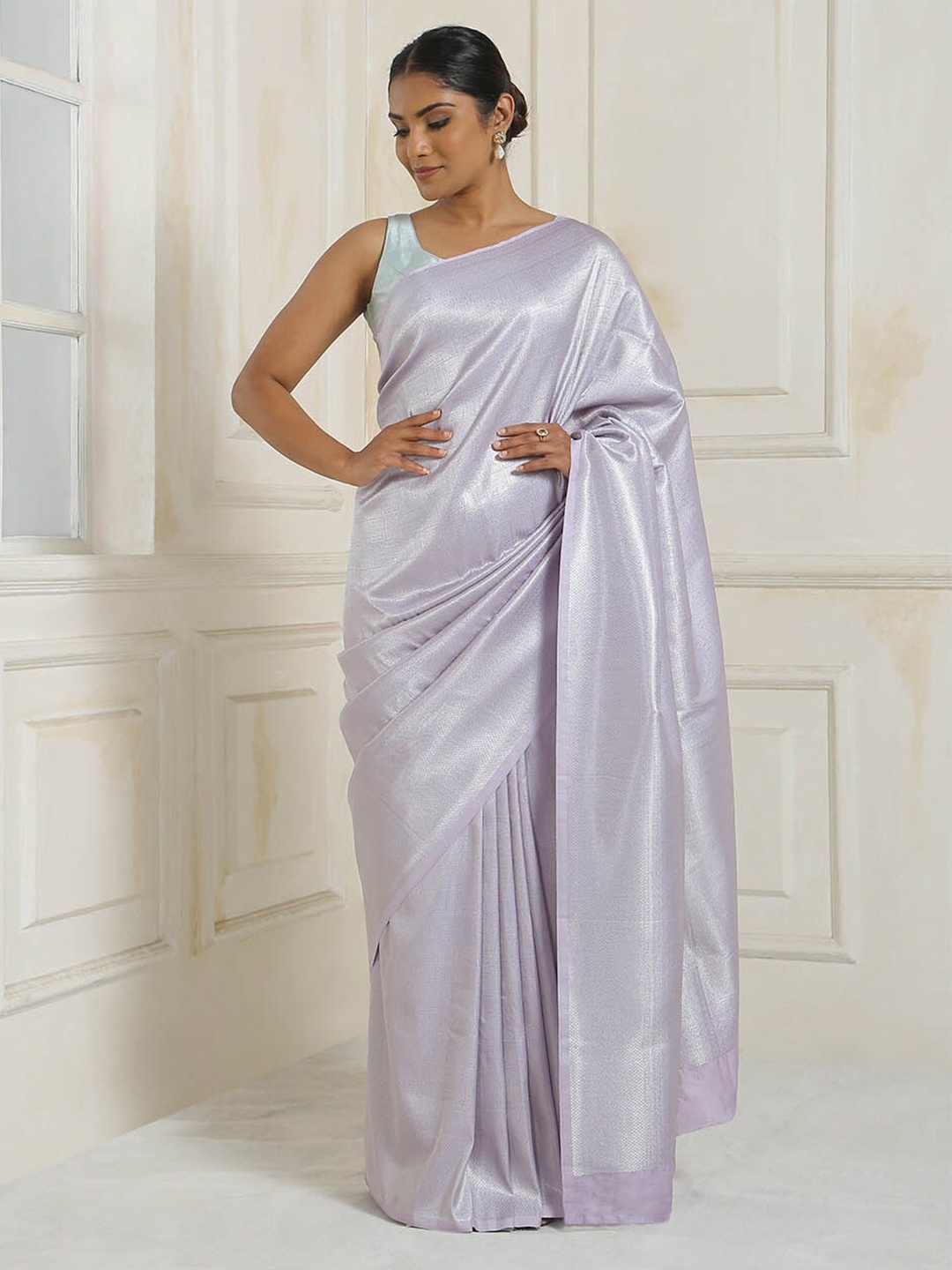 

Meena Bazaar Woven Design Zari Art Silk Saree, Purple