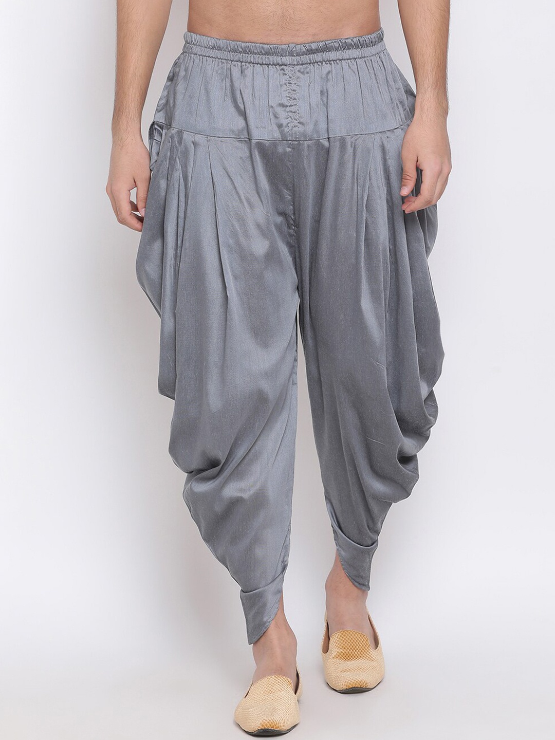 

VASTRAMAY Men Mid-Rise Relaxed-Fit Cowl Dhoti Pant, Grey