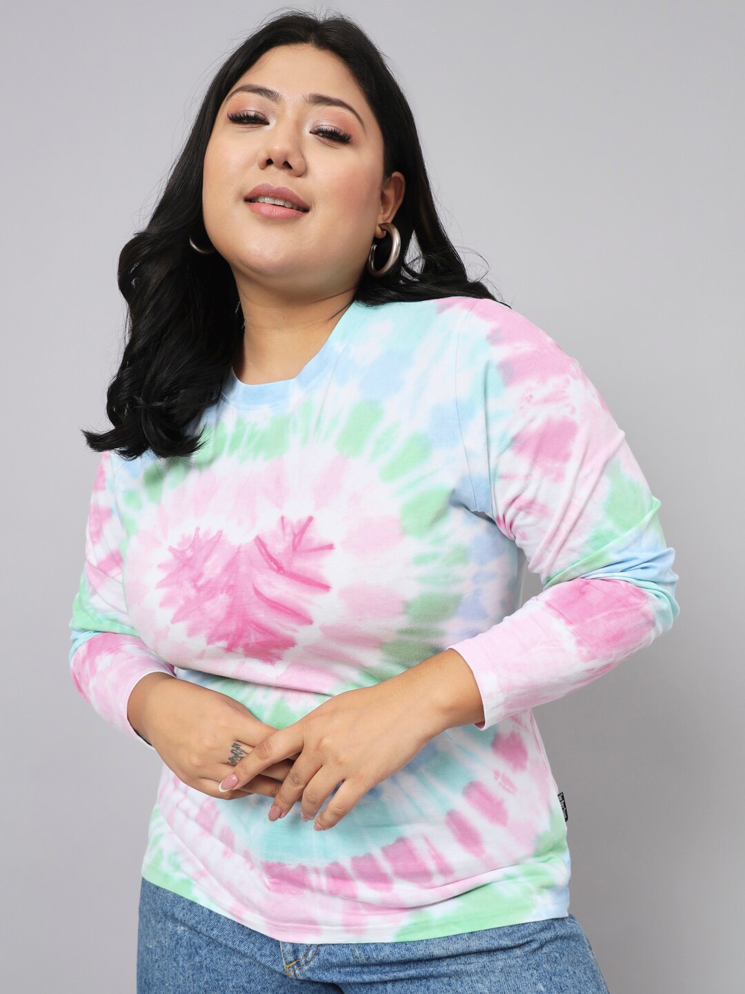 

BEYOUND SIZE - THE DRY STATE Plus Size Tie and Dyed Cotton T-shirt, Blue