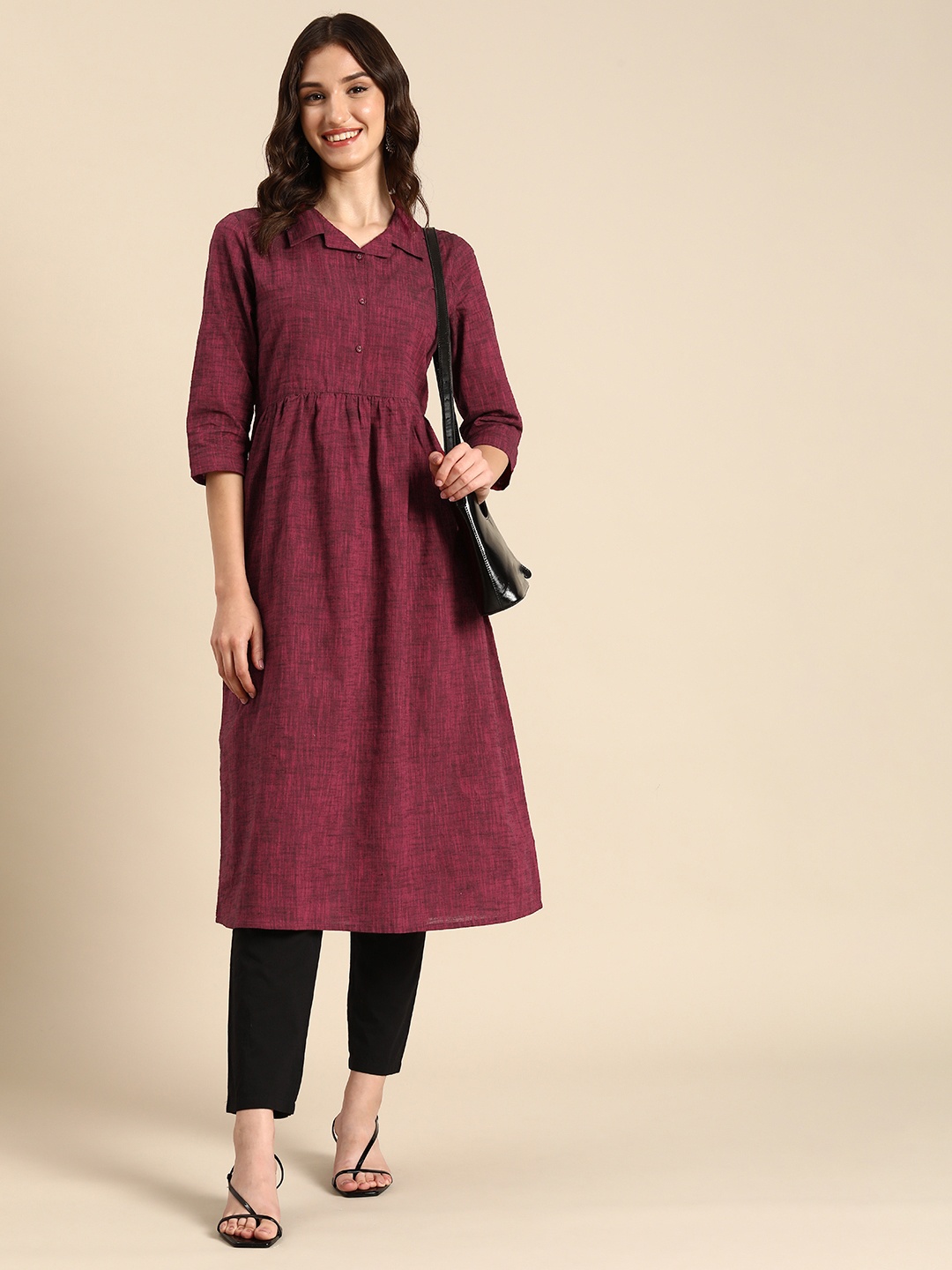 

Anouk Women Solid A-Line Kurta, Maroon