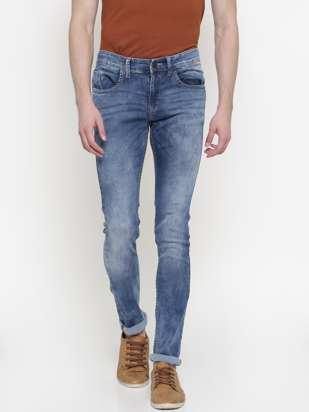 

Slub Men Blue Slim Fit Mid-Rise Clean Look Jeans