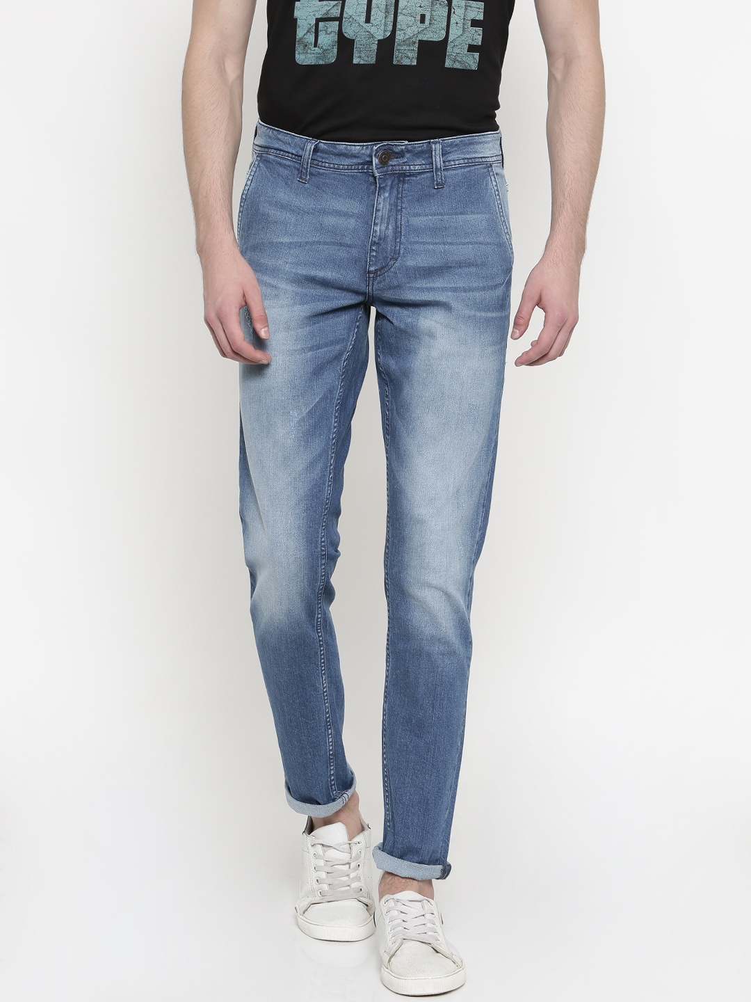 

Slub Men Blue Skinny Fit Mid-Rise Clean Look Jeans