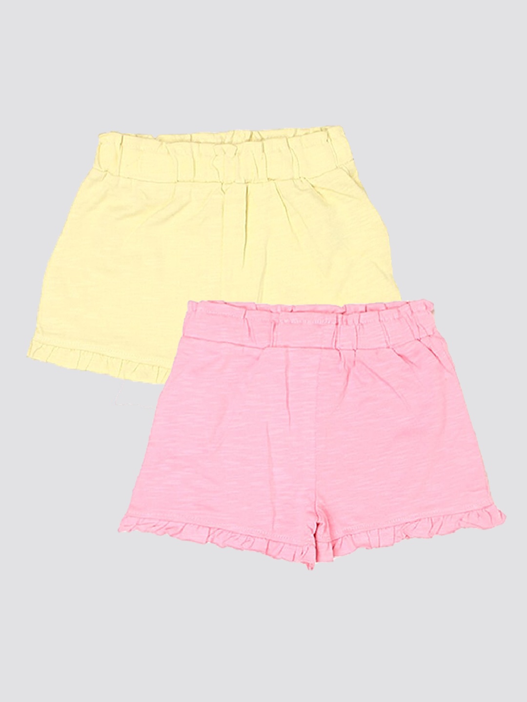 

mothercare Pack Of 2 Kids Regular Fit Mid-Rise Casual Shorts, Yellow