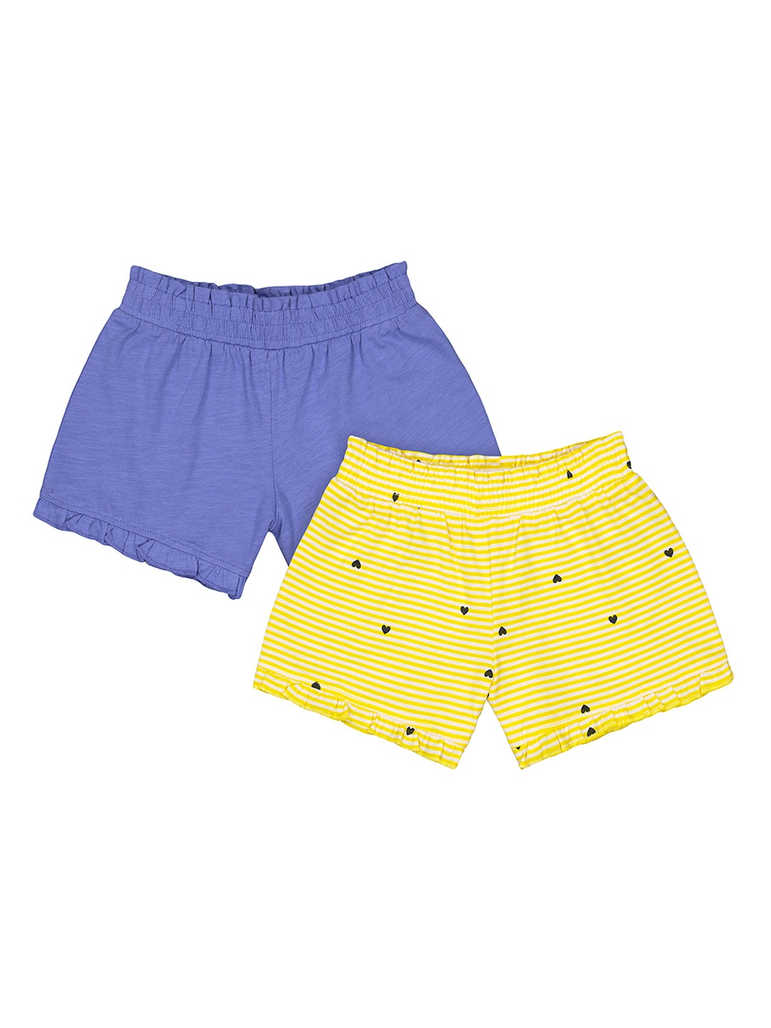 

mothercare Girls Pack of 2 Printed Cotton Shorts, Blue