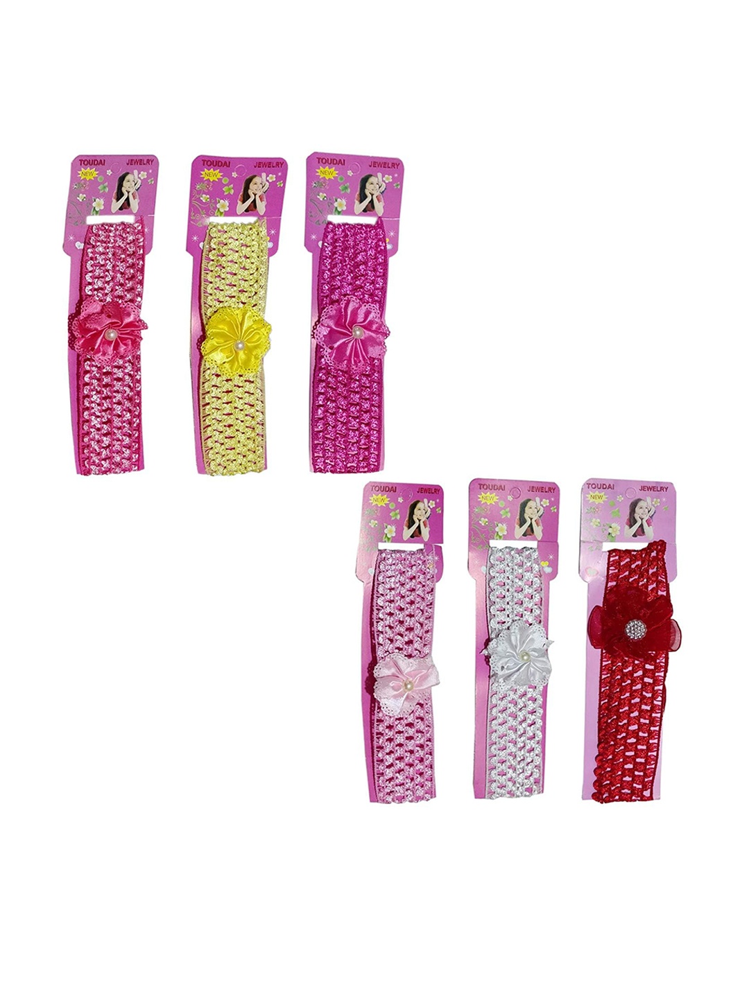 

LYTIX Girls Assorted Set of 6 Embellished Hairband