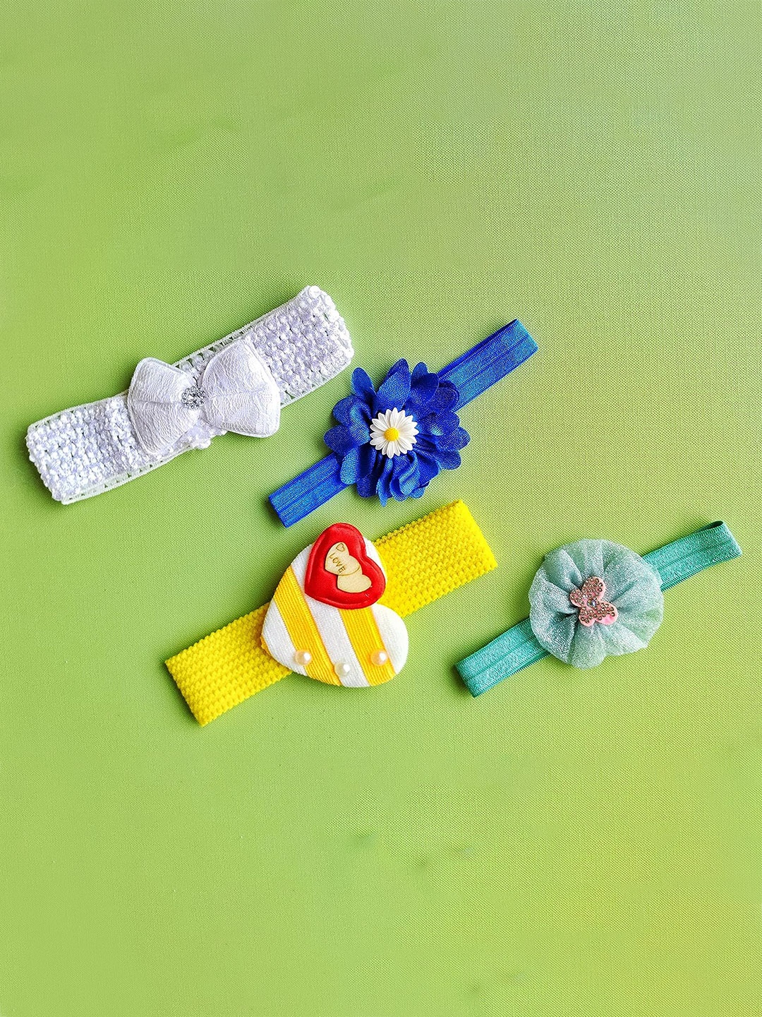 

LYTIX Infant Girls Set Of 6 Assorted Soft Flower Bow Hairbands