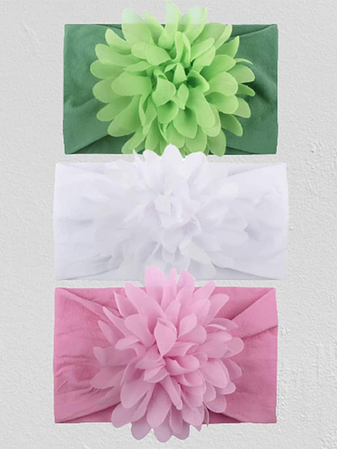 

LYTIX Girls Assorted Flower Soft Wide Chiffon Flower Bow Stretchy Headband