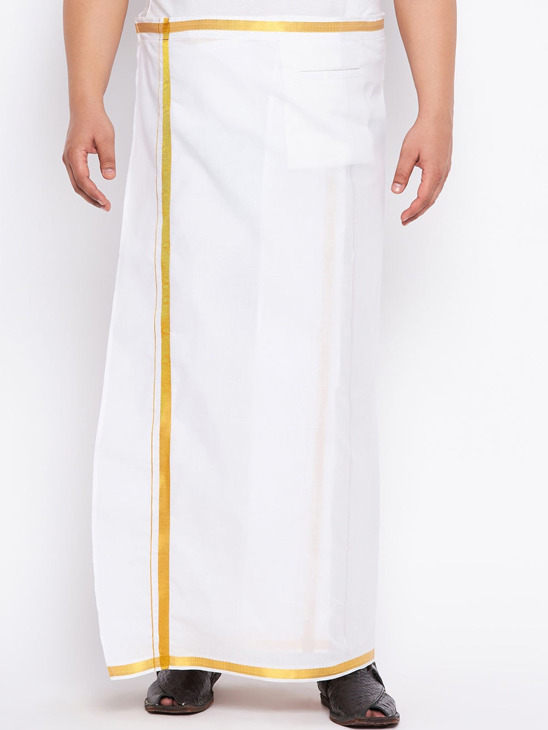 

VASTRAMAY Men Mid-Rise Relaxed-Fit Dhoti, White