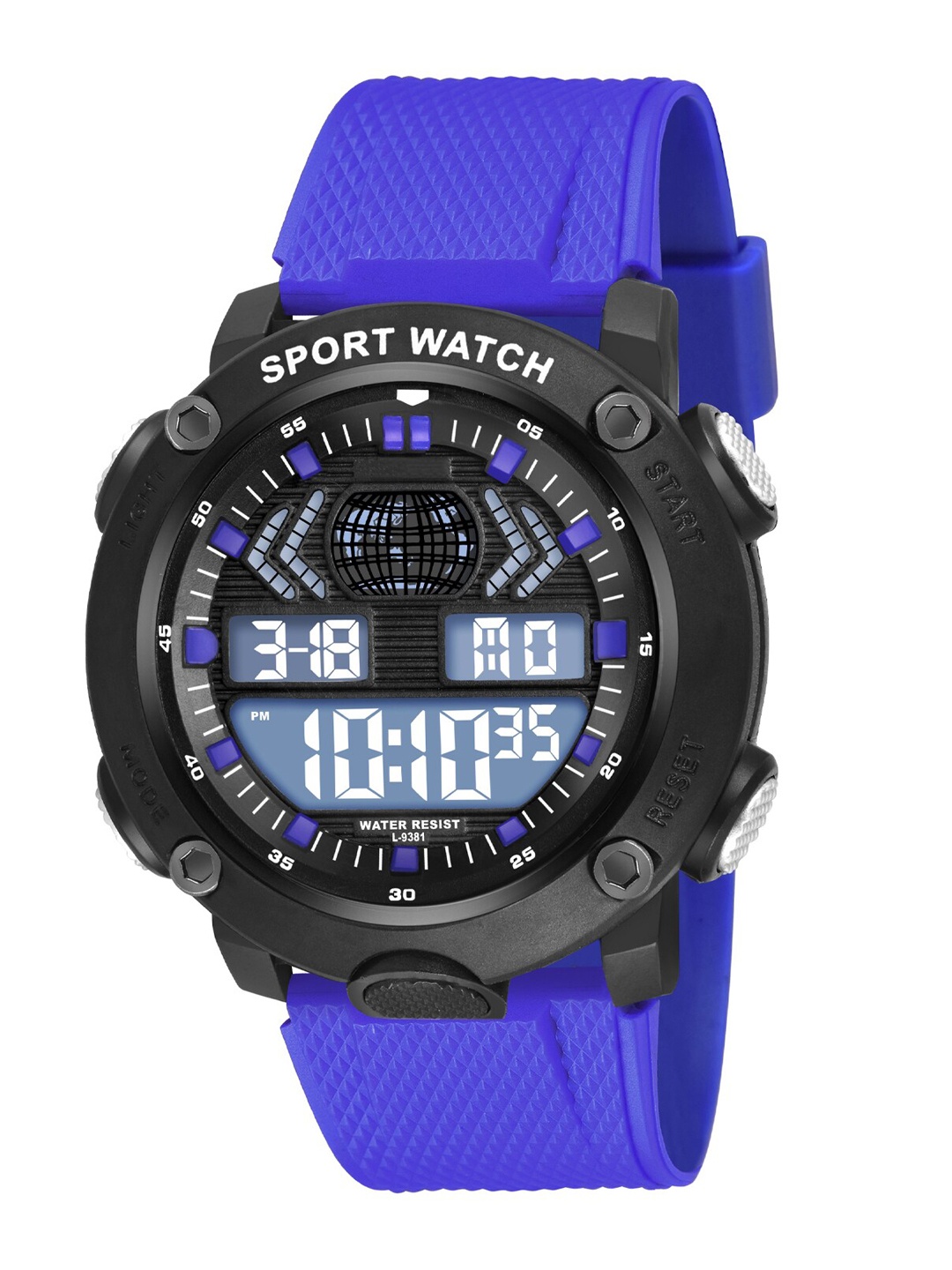 

Shocknshop Men Silicon Straps Digital Multi Function Watch WCH83Blue, Blue