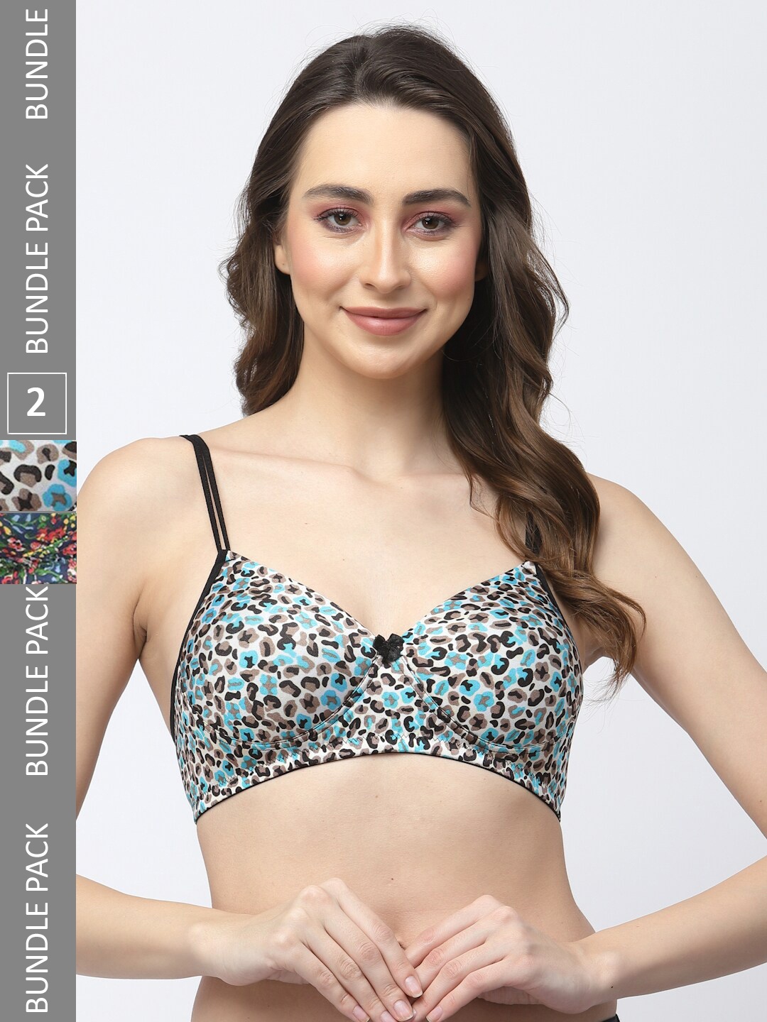 

College Girl Floral Full Coverage Lightly Padded Bra With All Day Comfort, Green