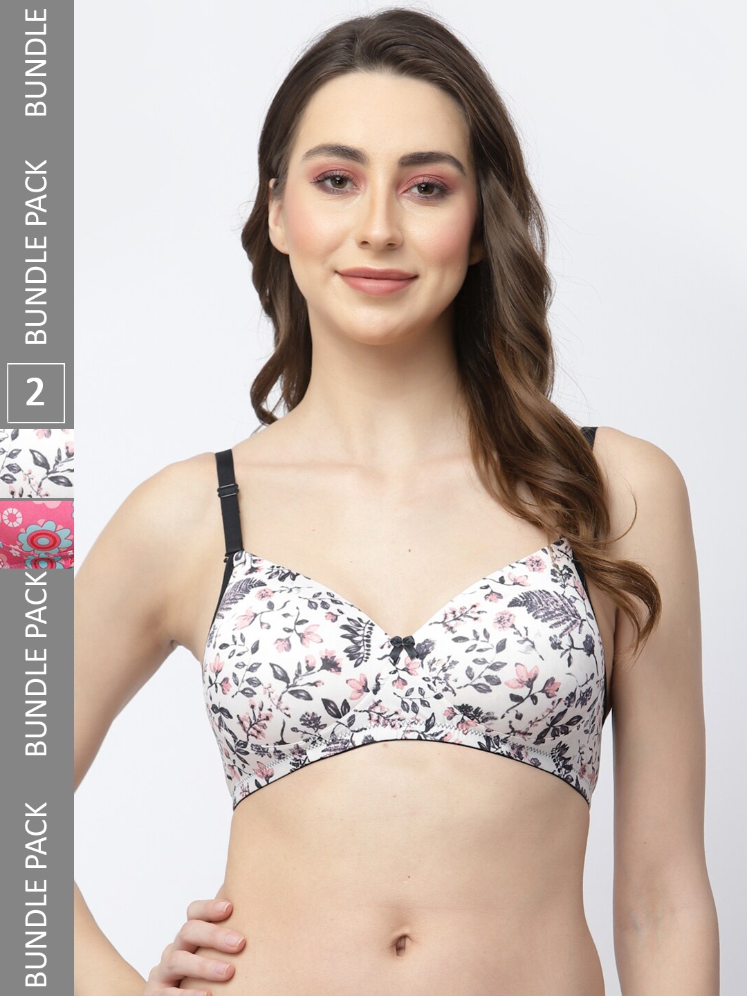 

College Girl Pack Of 2 Full Coverage Lightly Padded Bra, Pink