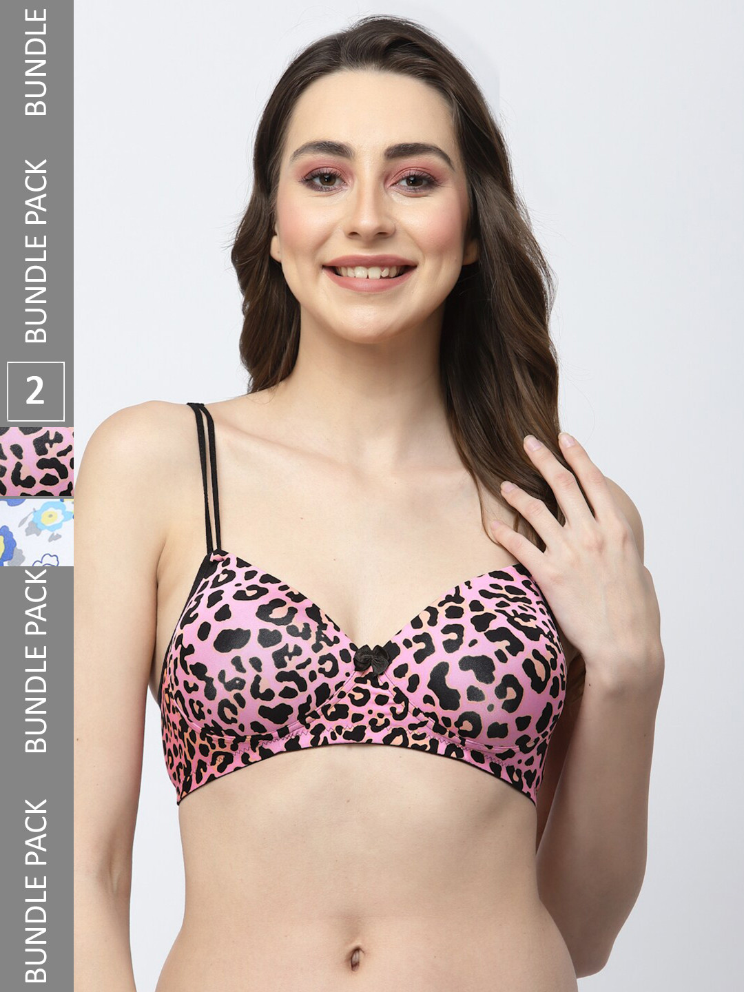 

College Girl Floral Full Coverage Lightly Padded Bra With All Day Comfort, White