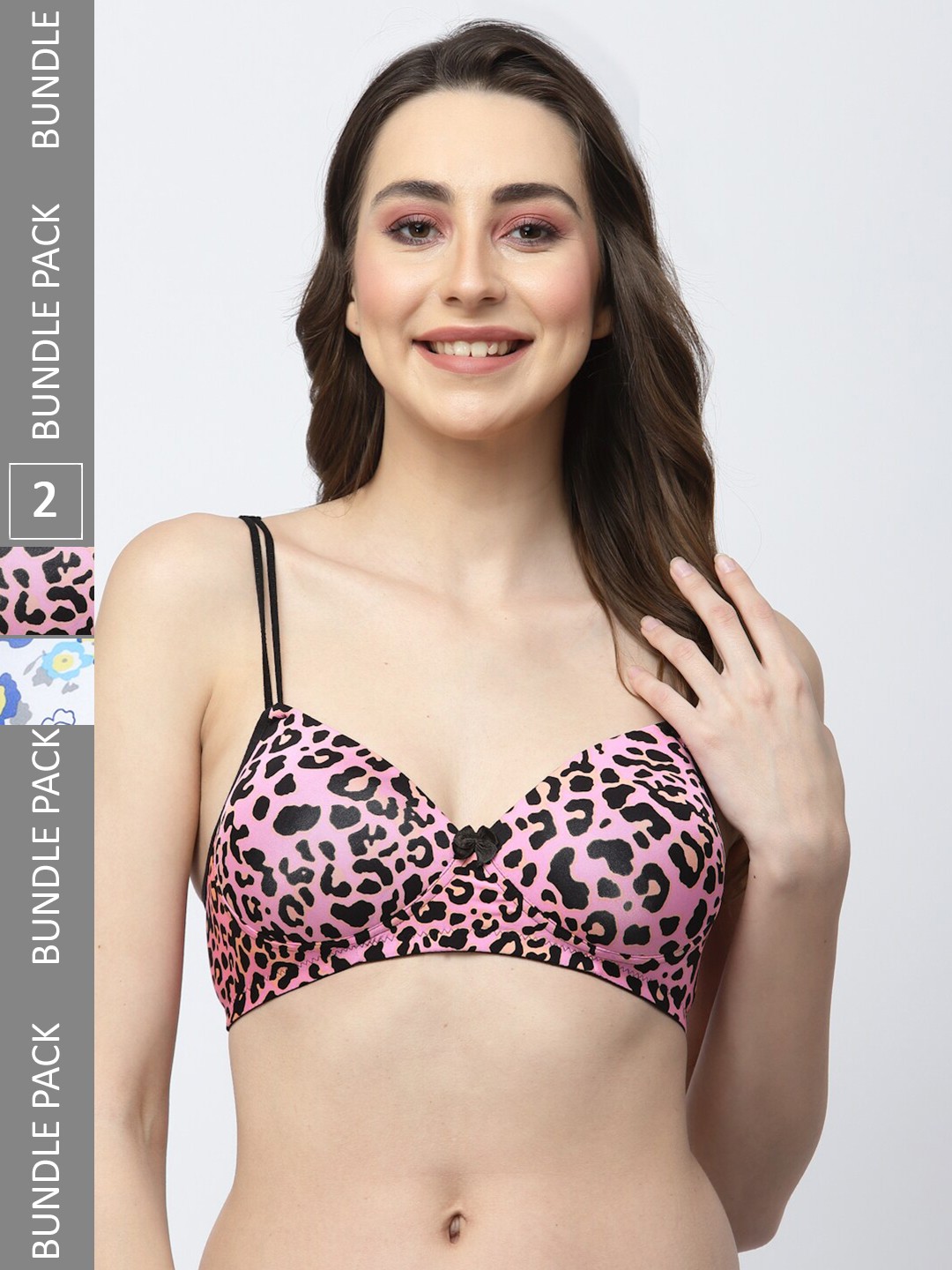 

College Girl Pack Of 2 Printed Full Coverage All Day Comfort Lightly Padded Bra, White