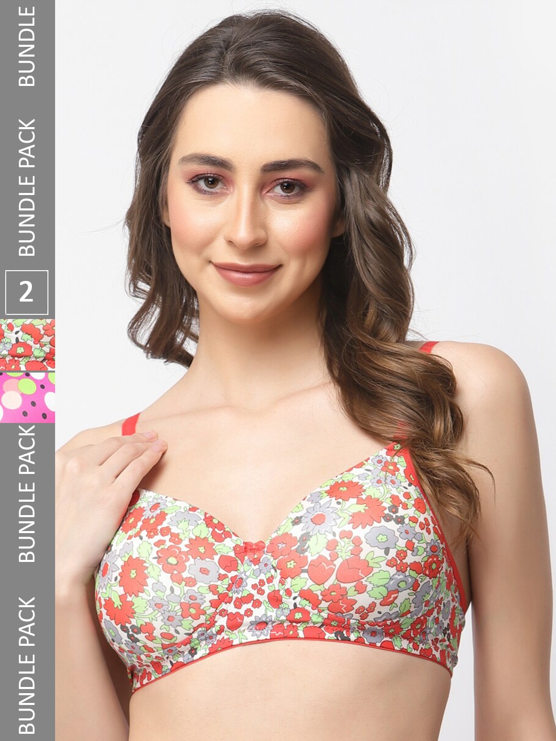 

College Girl Pack Of 2 Full Coverage Lightly Padded Bra, Pink