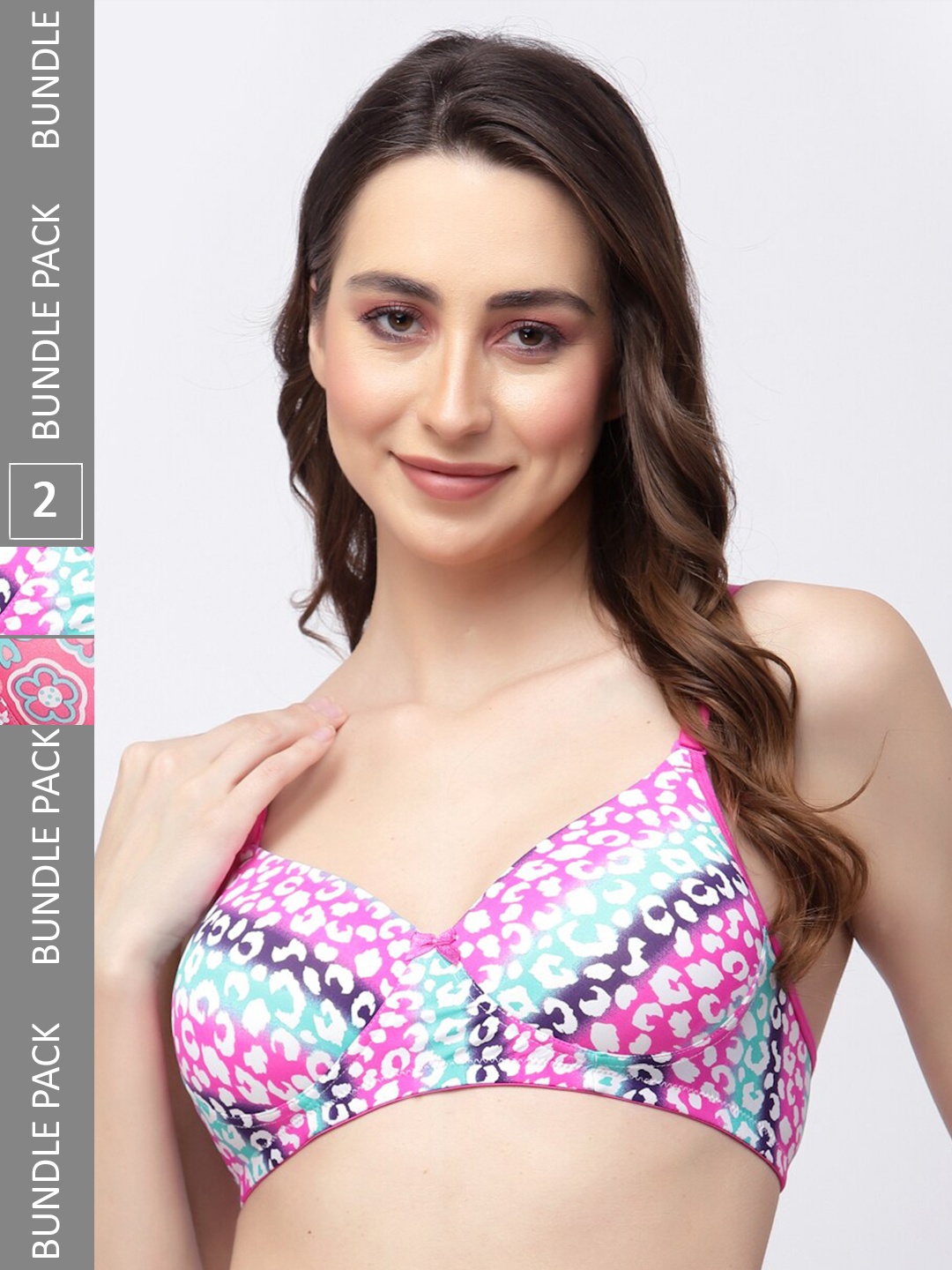 

College Girl Pack Of 2 Full Coverage Lightly Padded Bra, Blue