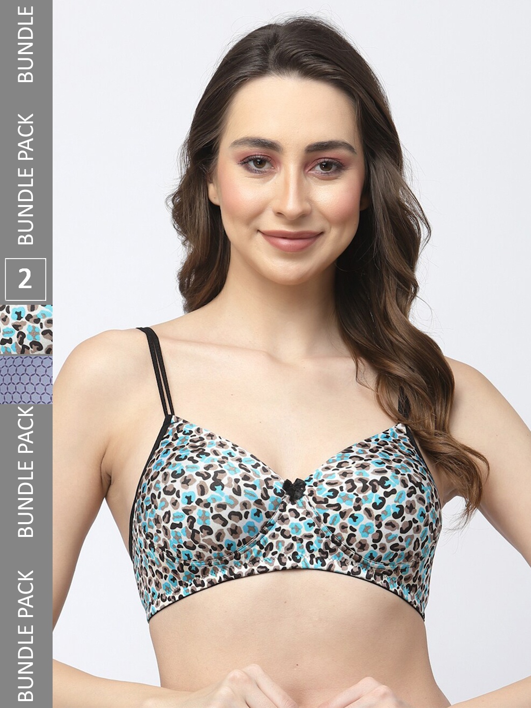 

College Girl Abstract Full Coverage Lightly Padded Bra With All Day Comfort, Black