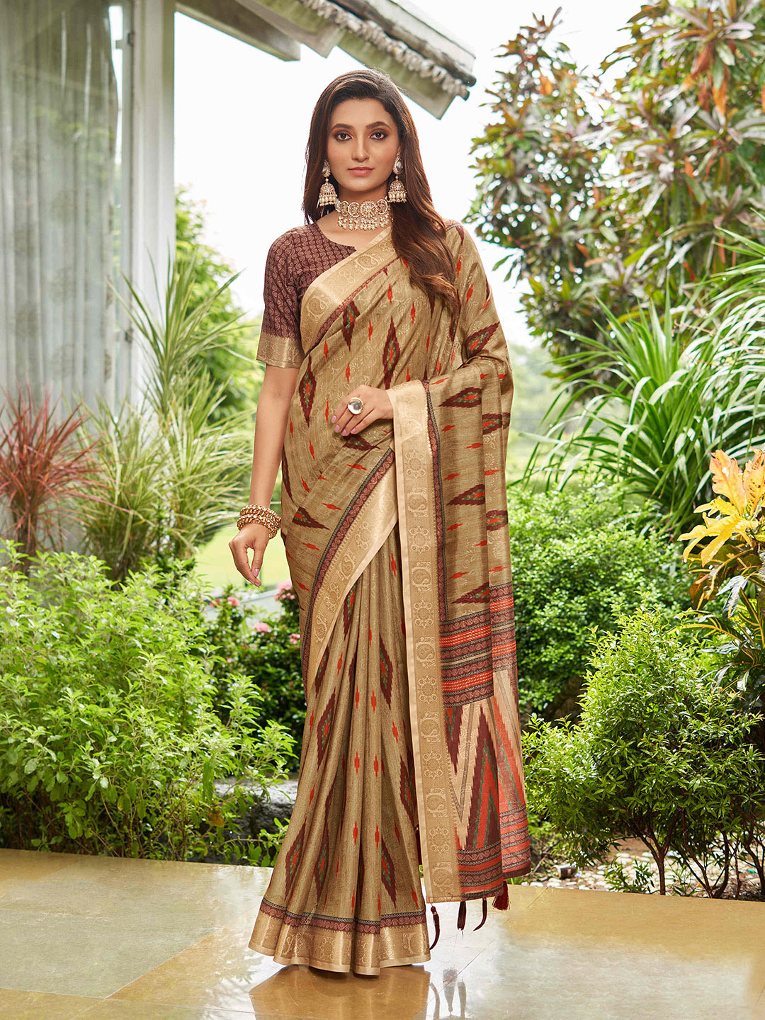 

Mitera Ethnic Motifs Woven Design Zari Pure Silk Saree, Mustard