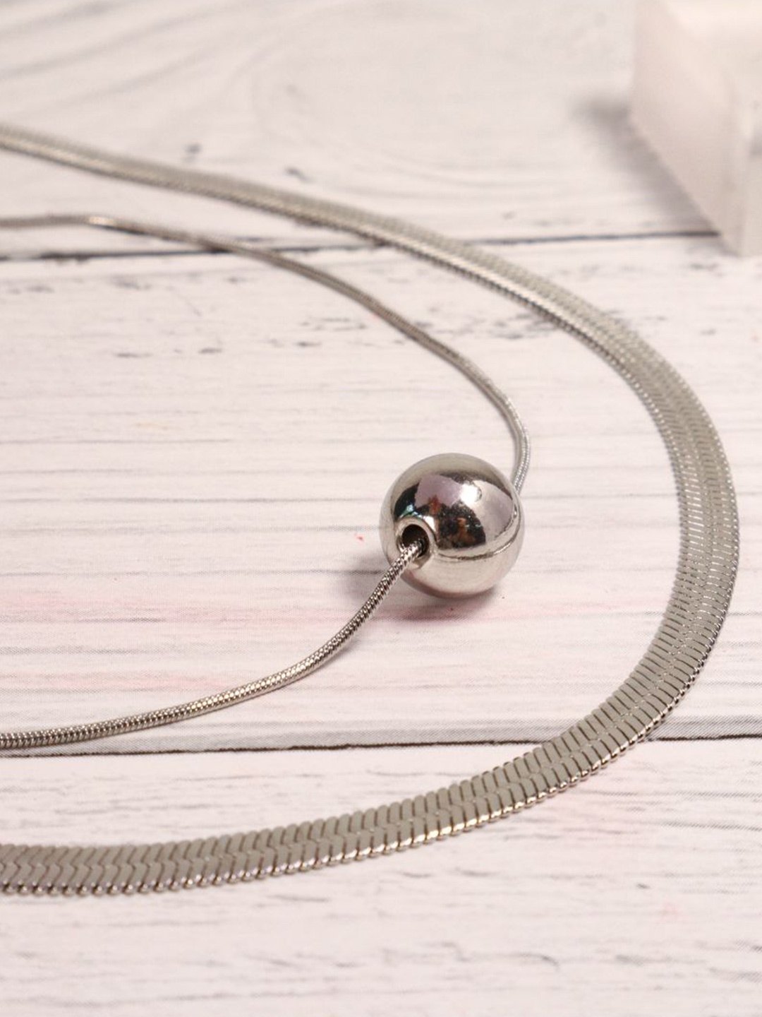 

SALTY Stainless Steel Silver-Toned Layered Necklace