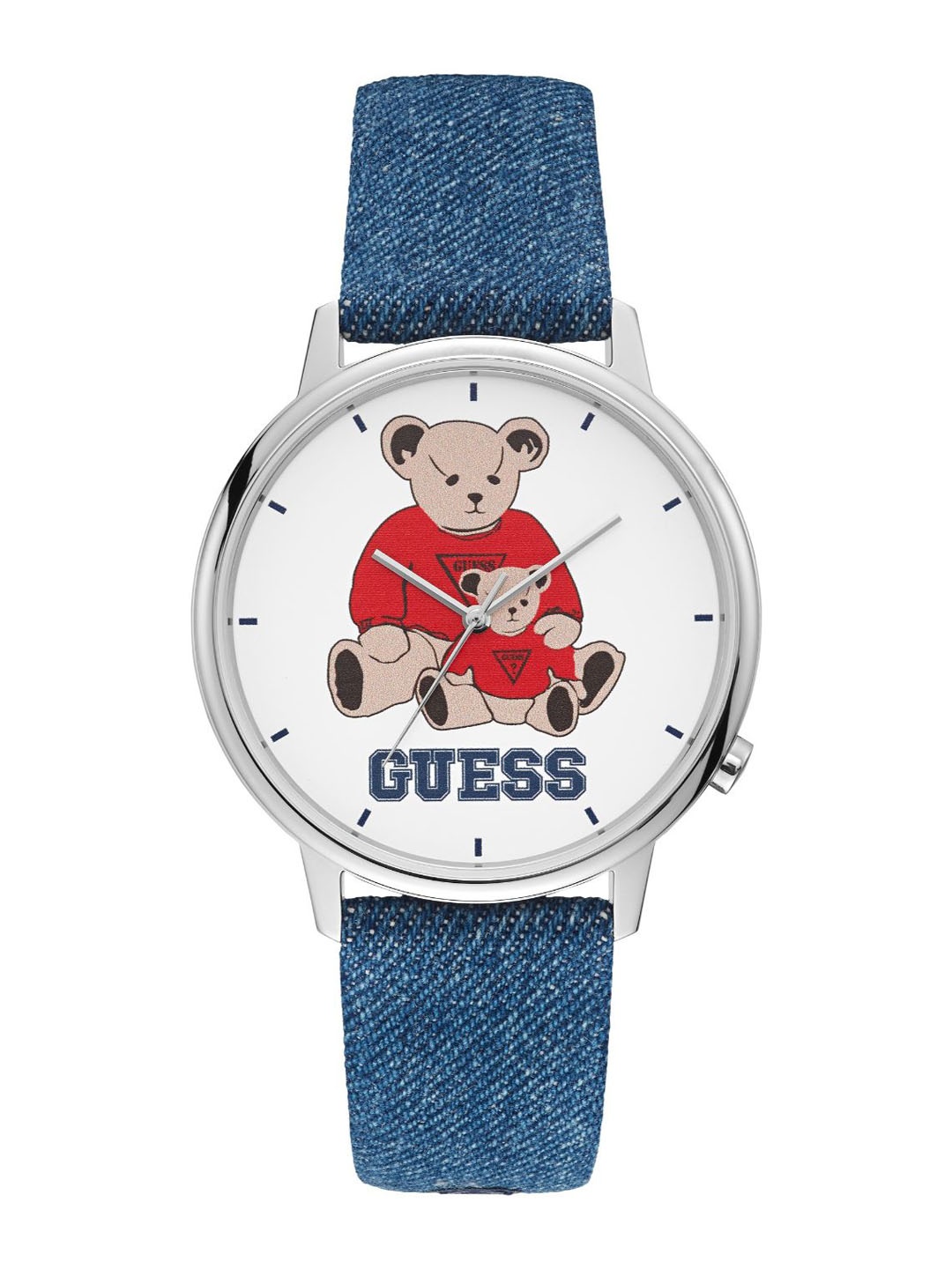 

GUESS Printed Dial & Leather Straps Analogue Watch, White