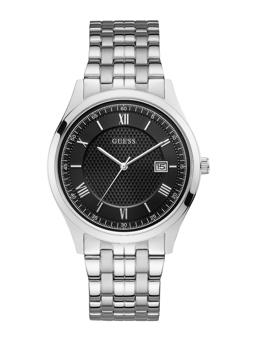 

GUESS Stainless Steel Bracelet Style Straps Analogue Watch, Black