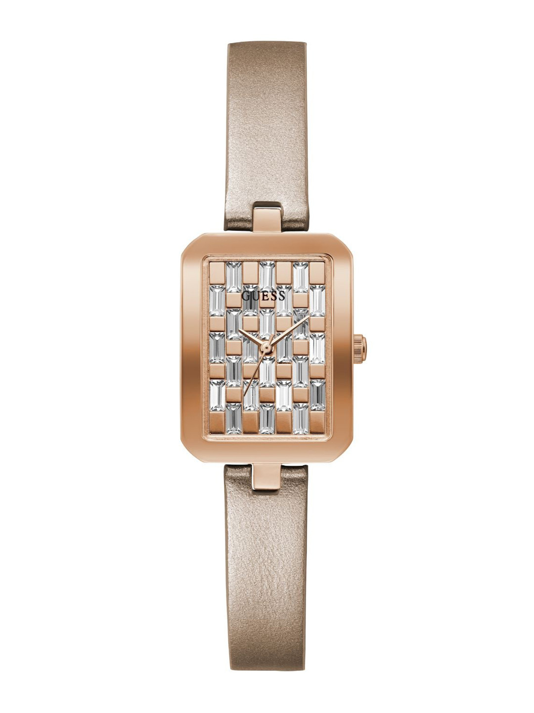 

GUESS Printed Dial & Leather Bracelet Style Straps Analogue Watch, Silver