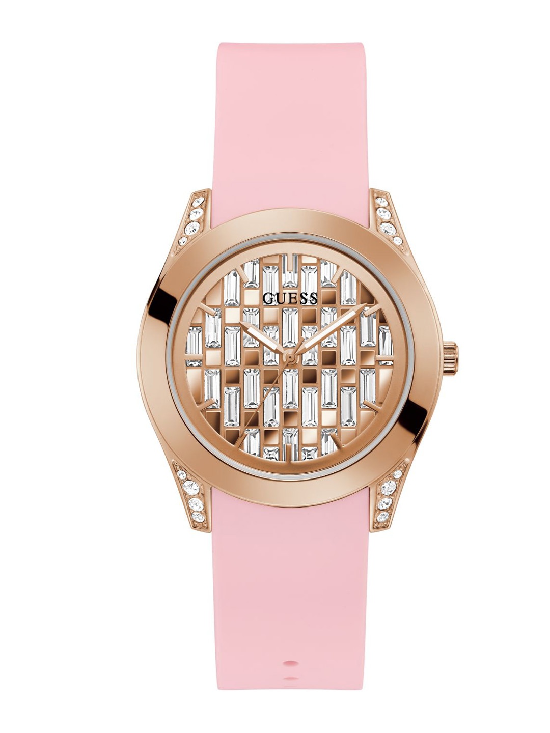

GUESS Women Printed Dial Analogue Watch GW0109L2, Rose gold