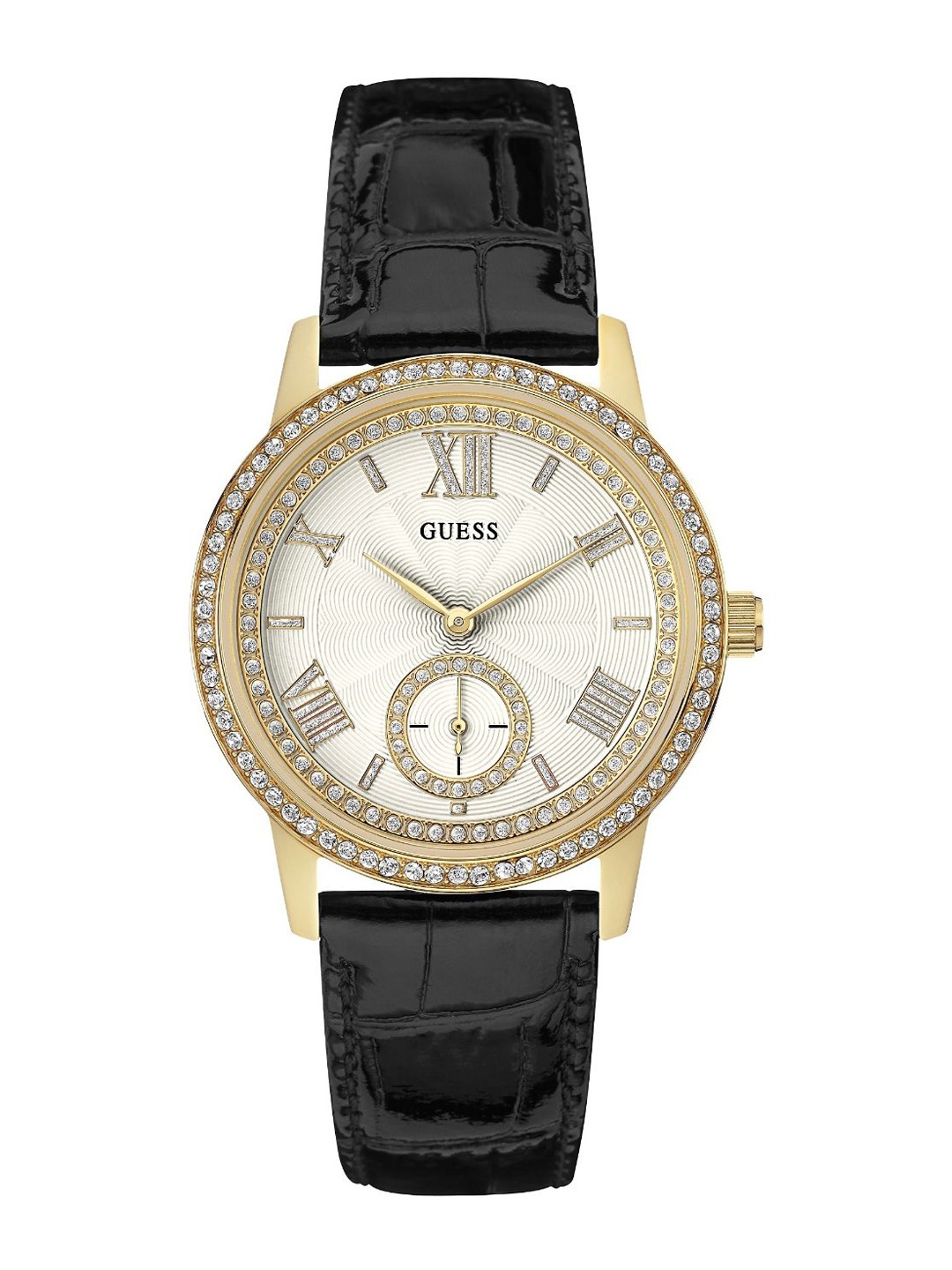 

GUESS Women Leather Textured Straps Analogue Watch W0642L2, White
