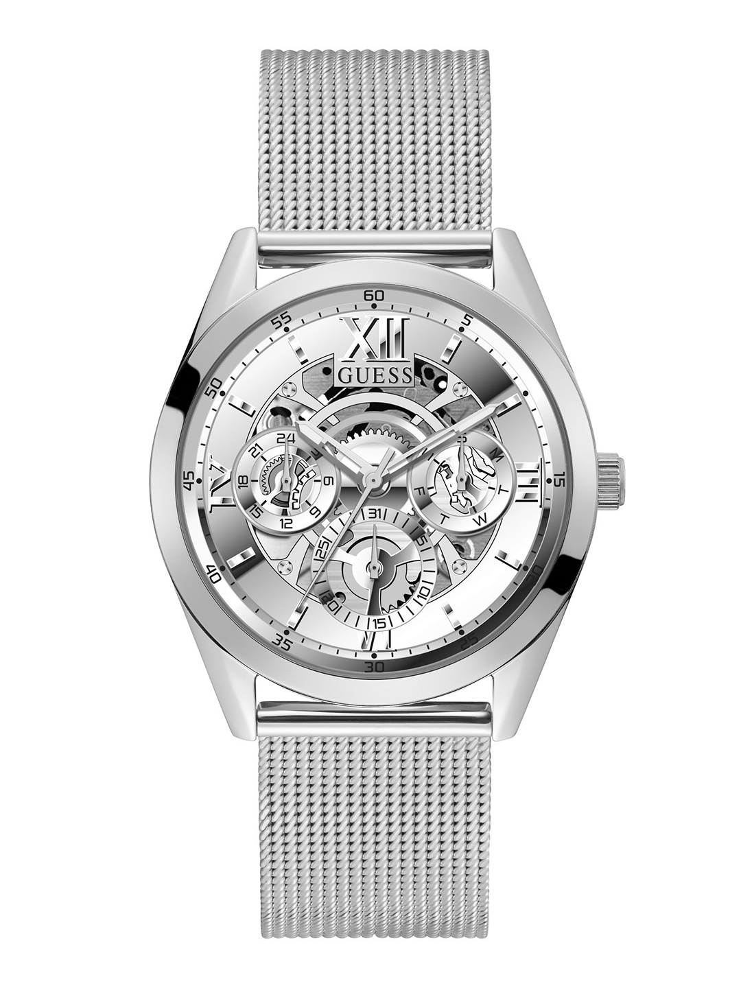 

GUESS Stainless Steel Bracelet Style Straps Analogue Watch GW0368G1, Silver