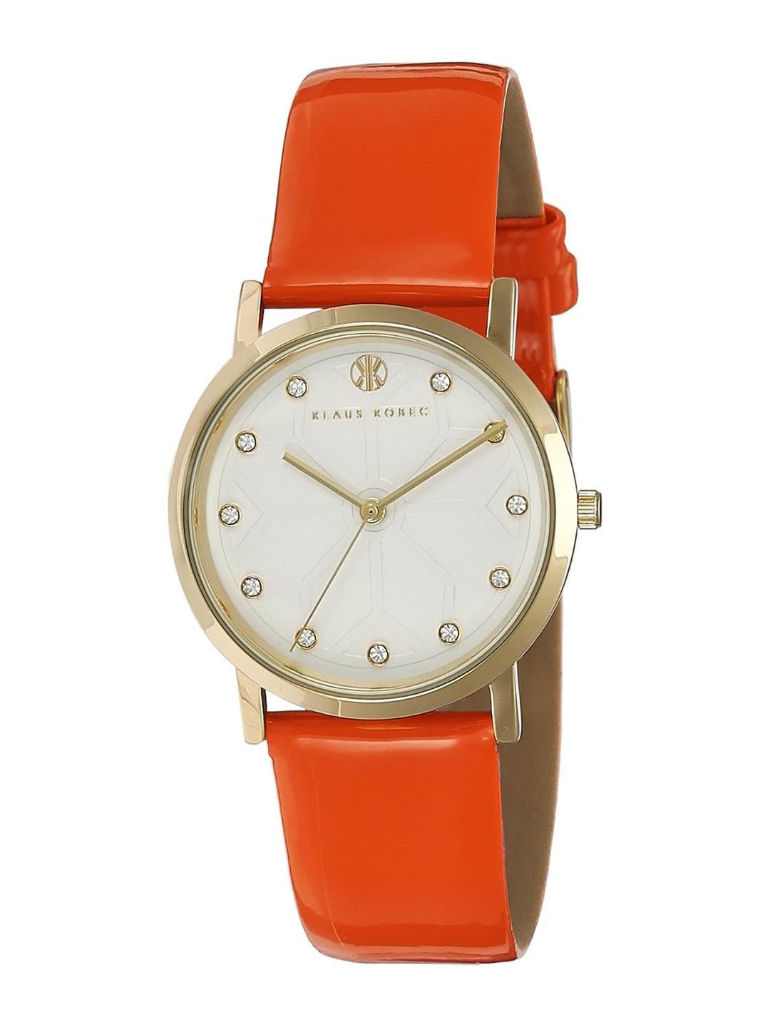 

Klaus Kobec Women Embellished Dial & Leather Bracelet Style Analogue Watch KK-10025-01, White