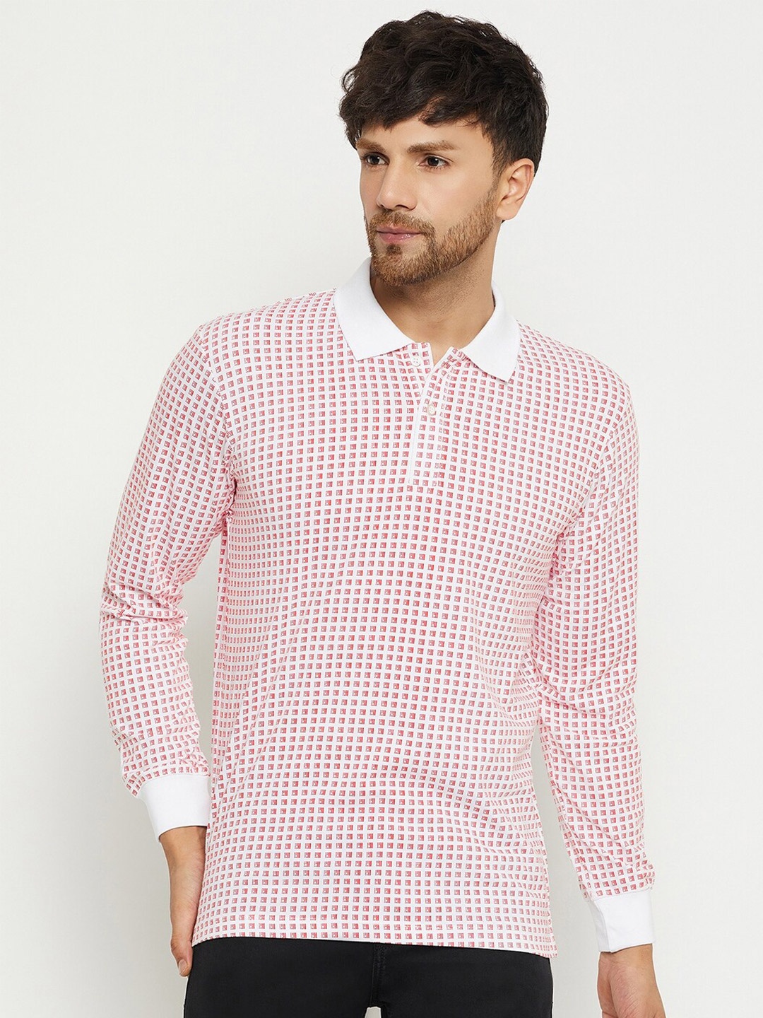 

WILD WEST Printed Polo Collar Regular Fit T-shirt, White