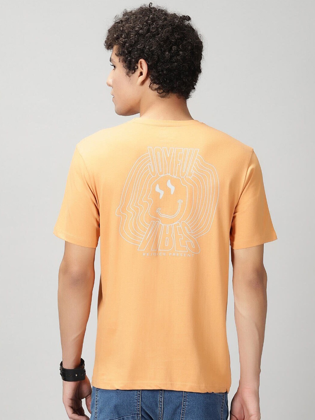 

THE HOLLANDER Graphic Printed Regular Fit Cotton T-shirt, Cream
