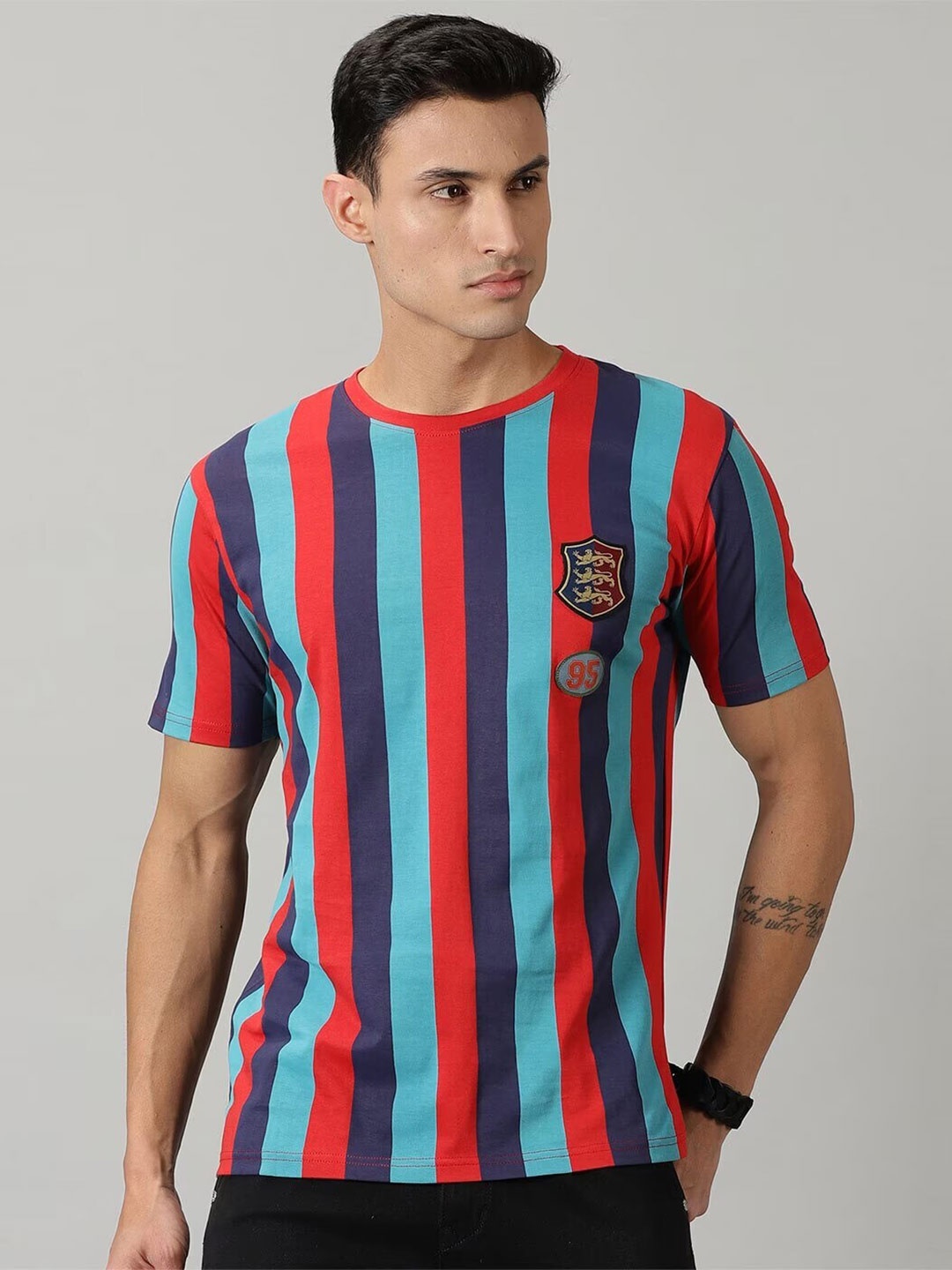 

THE HOLLANDER Striped Cotton T-shirt, Red