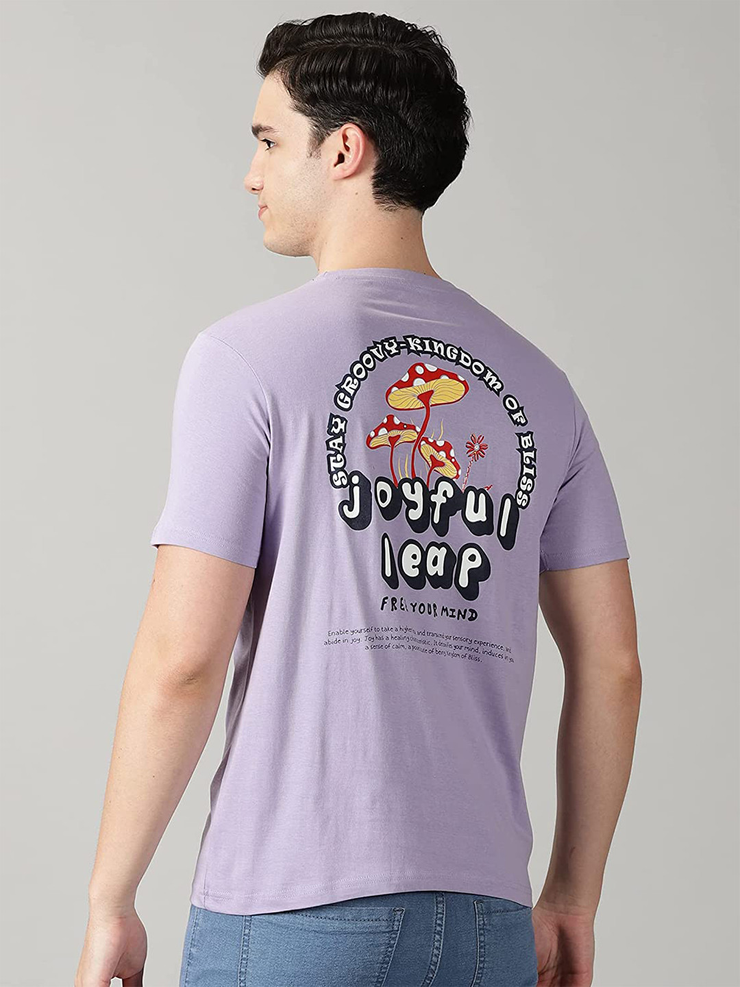 

THE HOLLANDER Typography Printed Regular Fit Cotton T-shirt, Purple