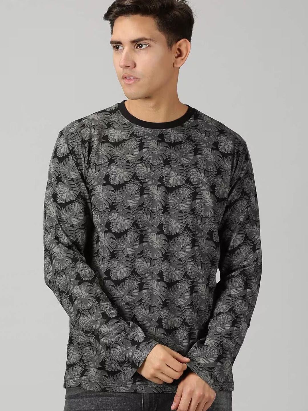 

THE HOLLANDER Tropical Printed Pure Cotton T-Shirt, Black