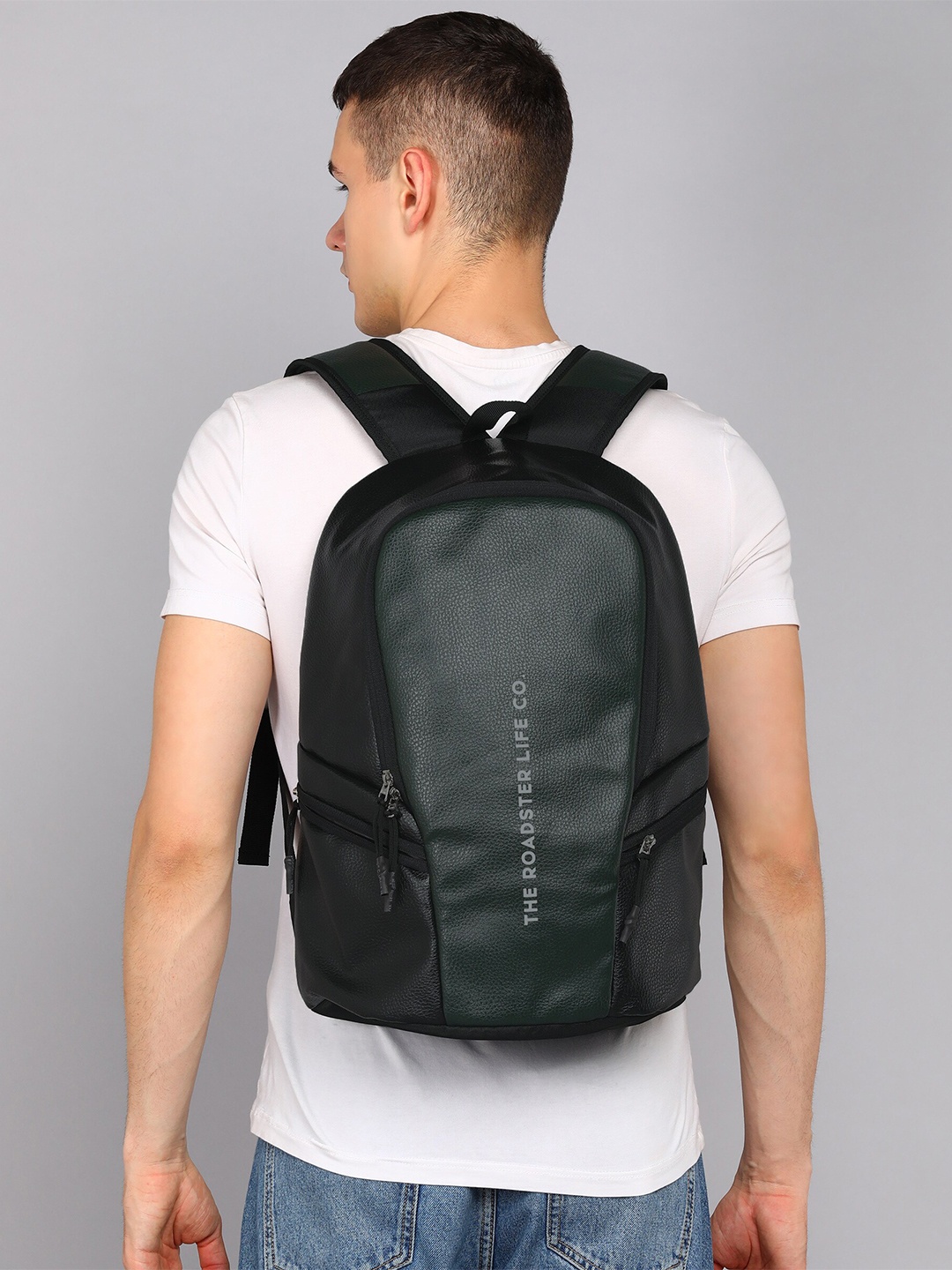 

Roadster Textured Padded Shoulder Strap BackPacks, Green