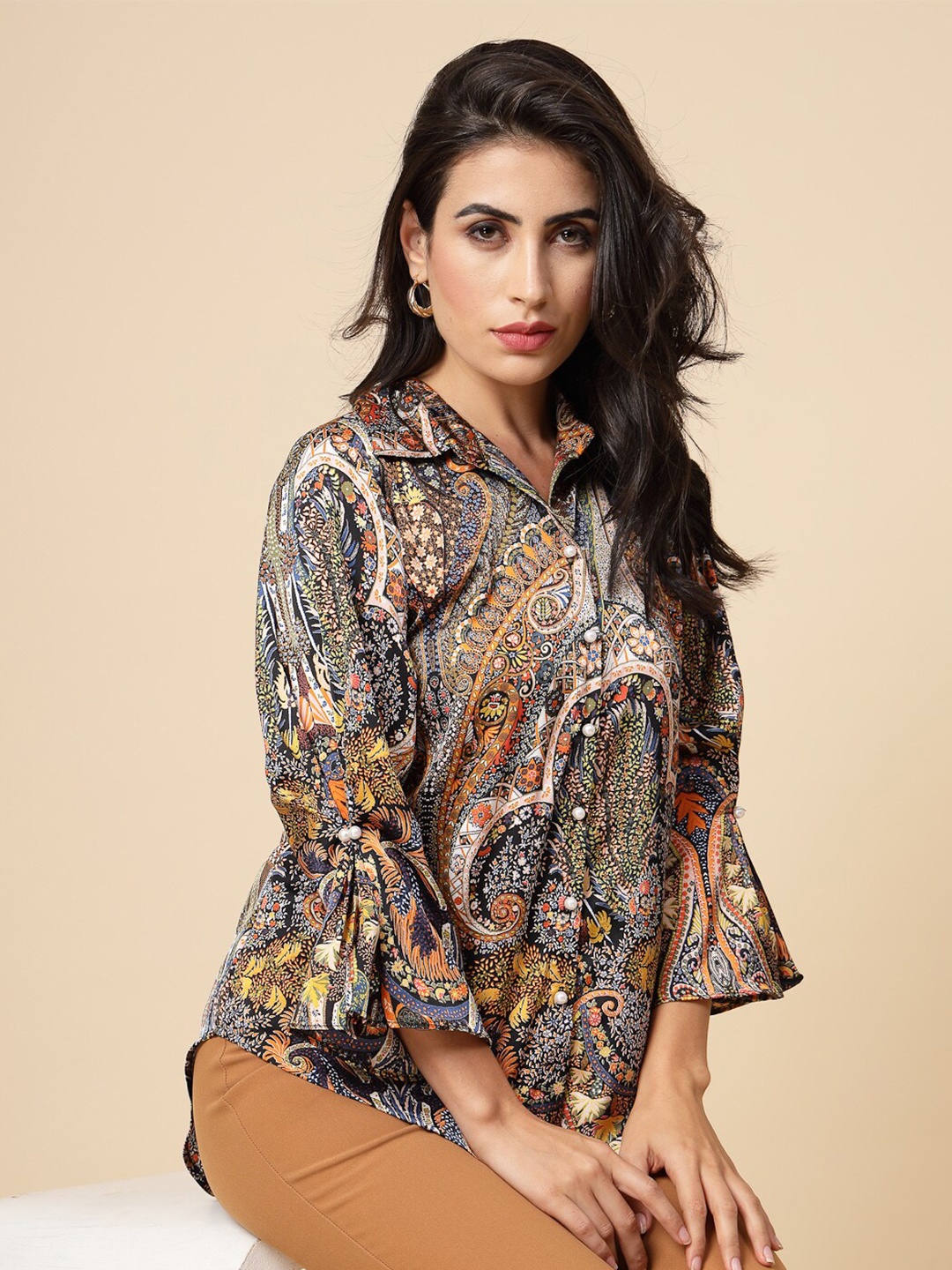 

Gipsy Ethnic Printed Casual Shirt, White