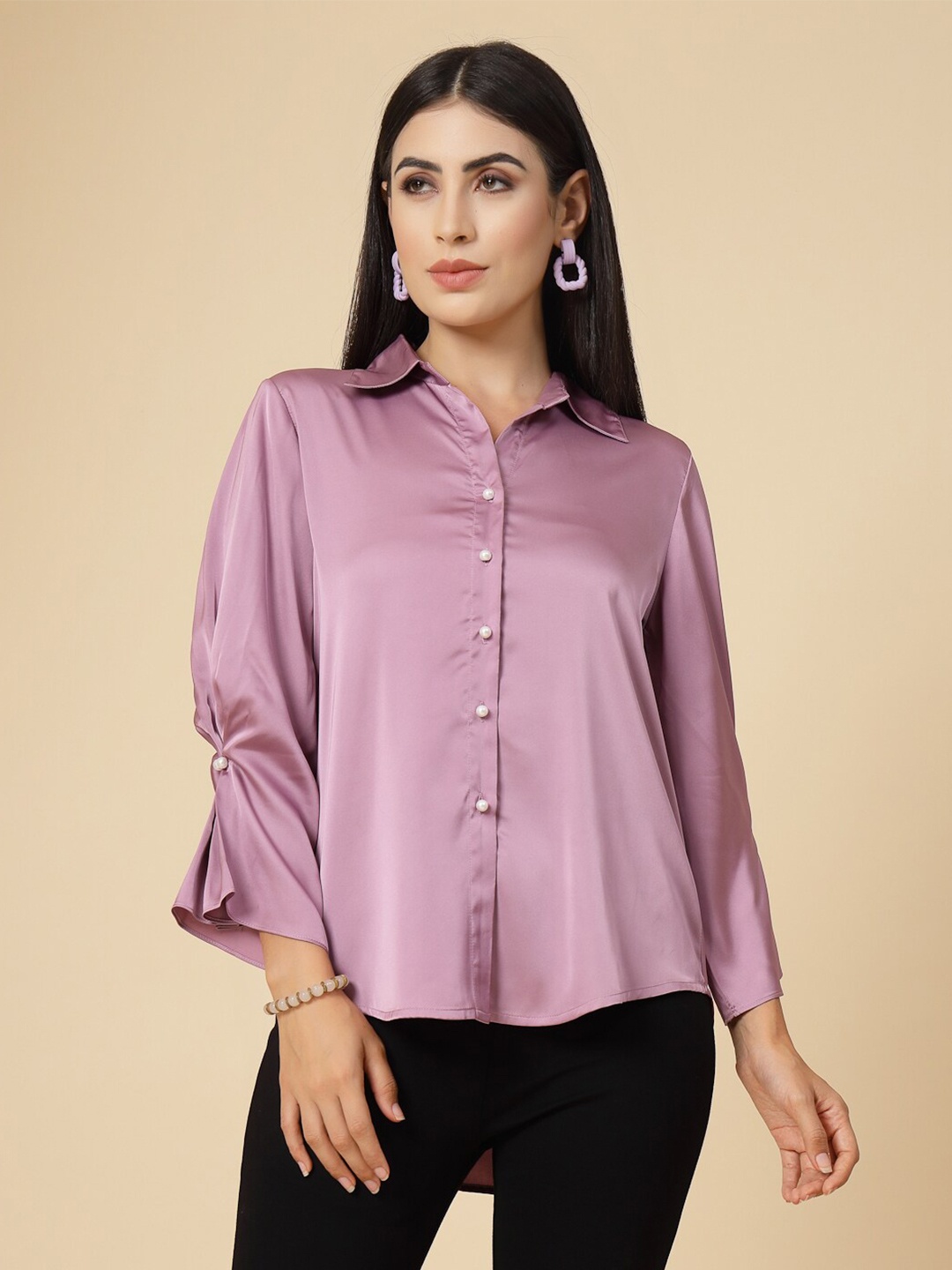 

Gipsy Satin Casual Shirt, Lavender