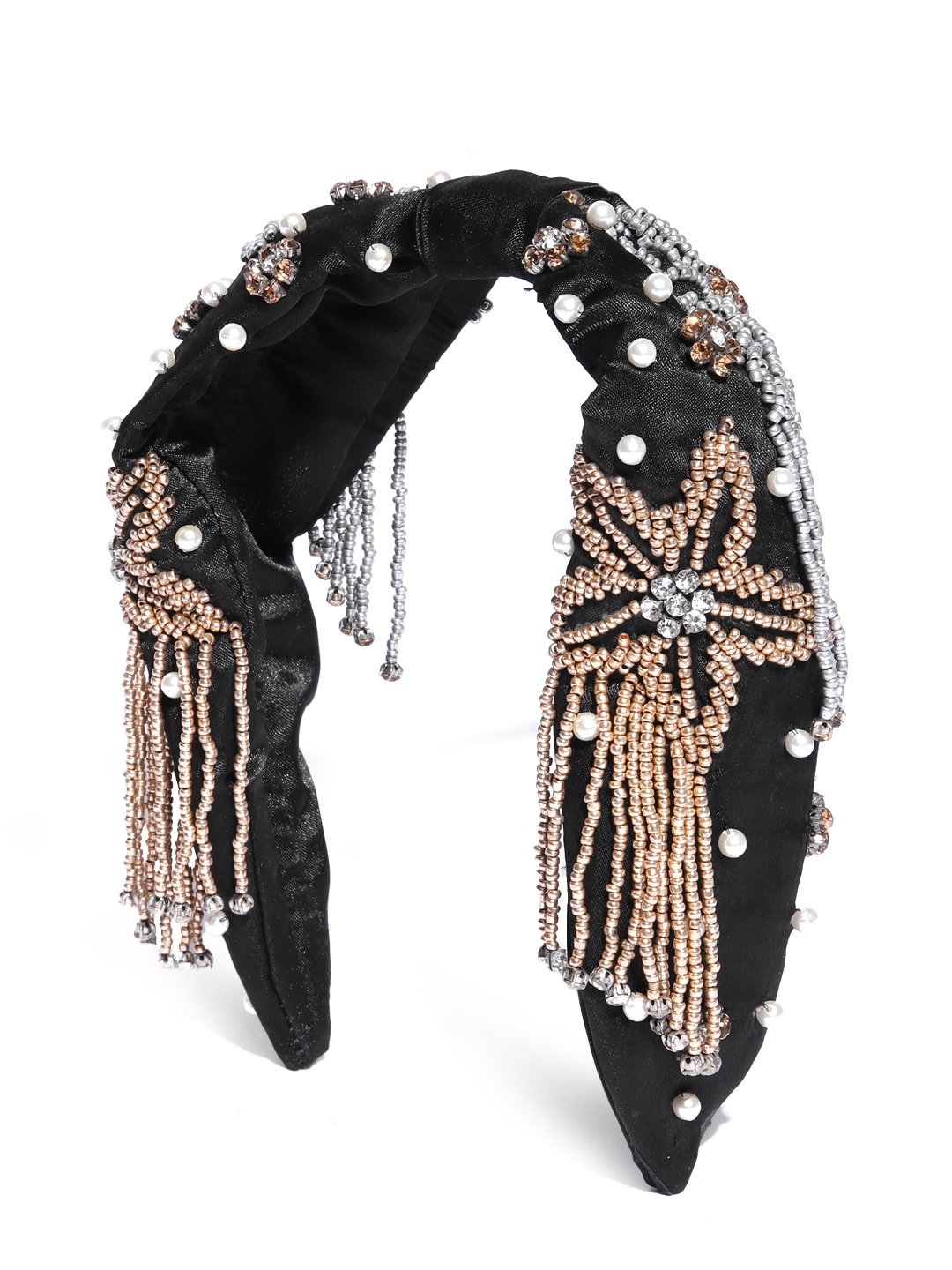 

Blueberry Women Beaded Hairband, Black
