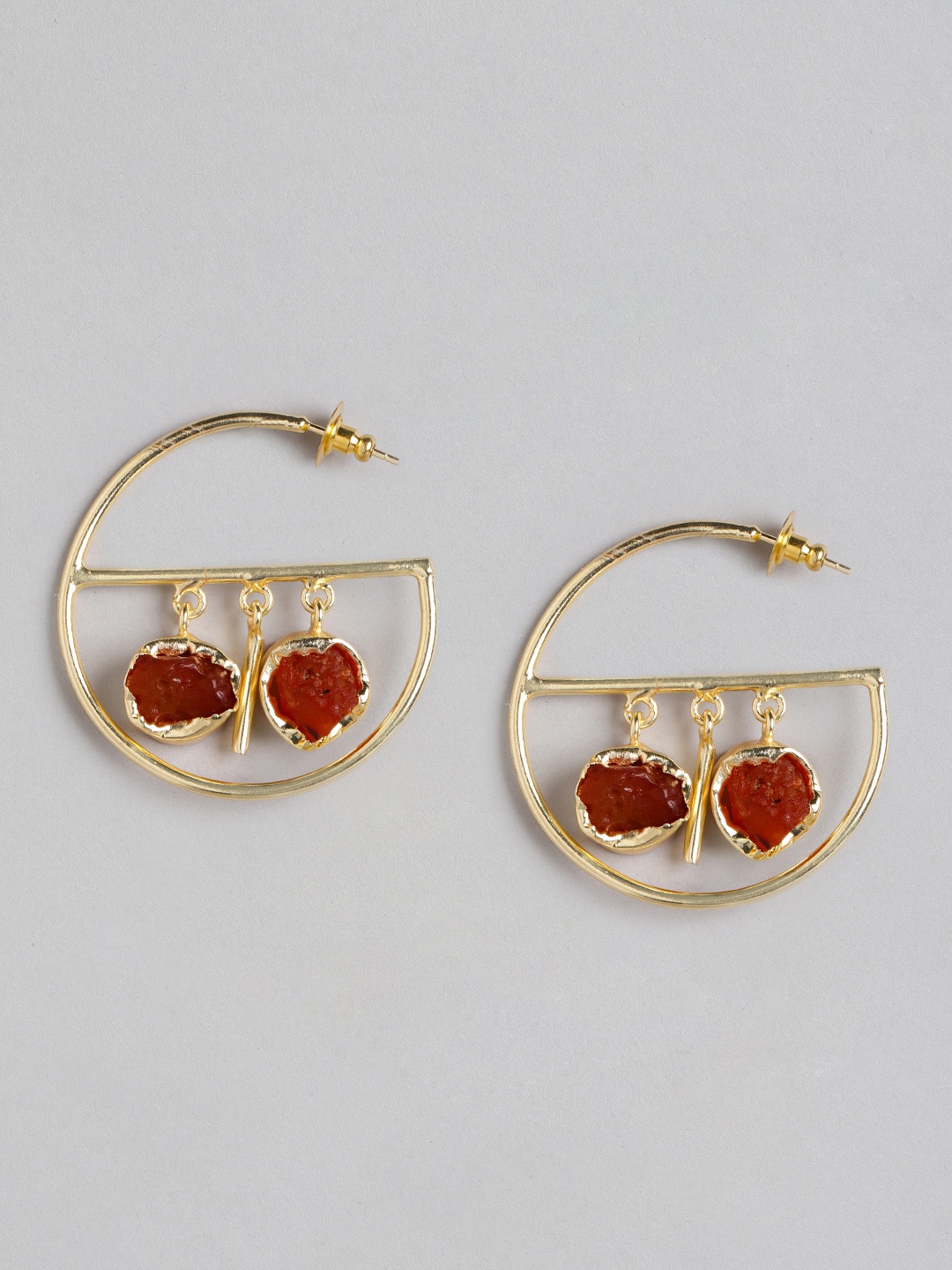 

Blueberry Gold-Plated Circular Half Hoop Earrings