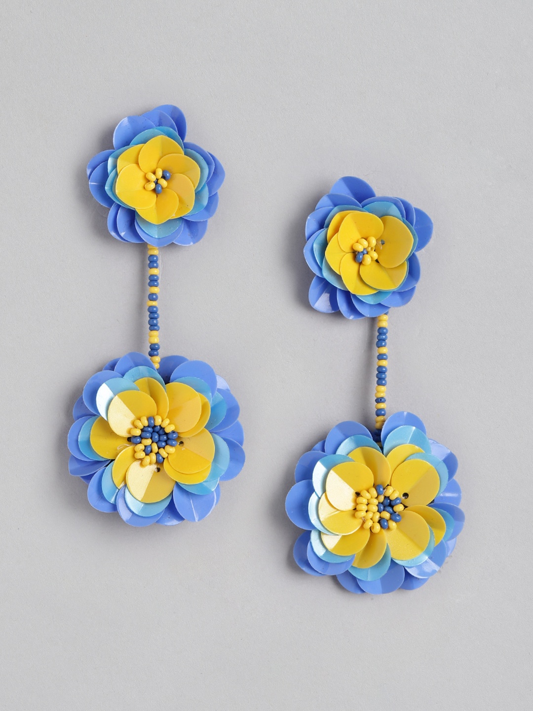 

Blueberry Floral Drop Earrings, Yellow