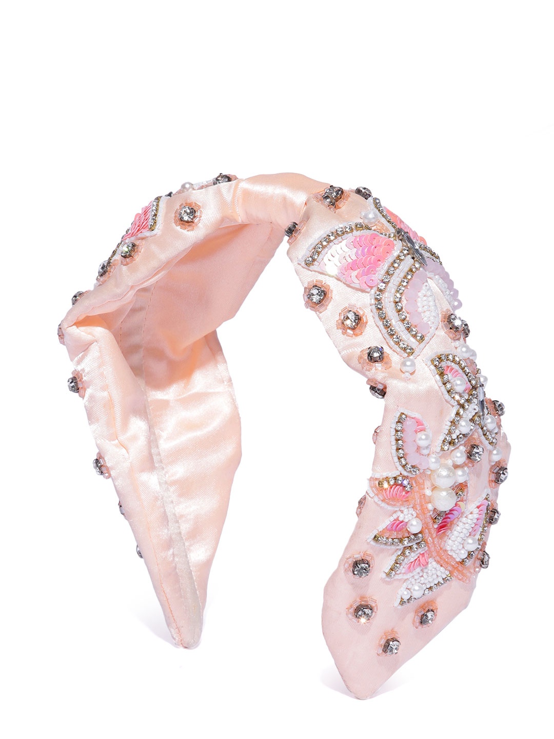 

Blueberry Women Beaded Hairband, Peach