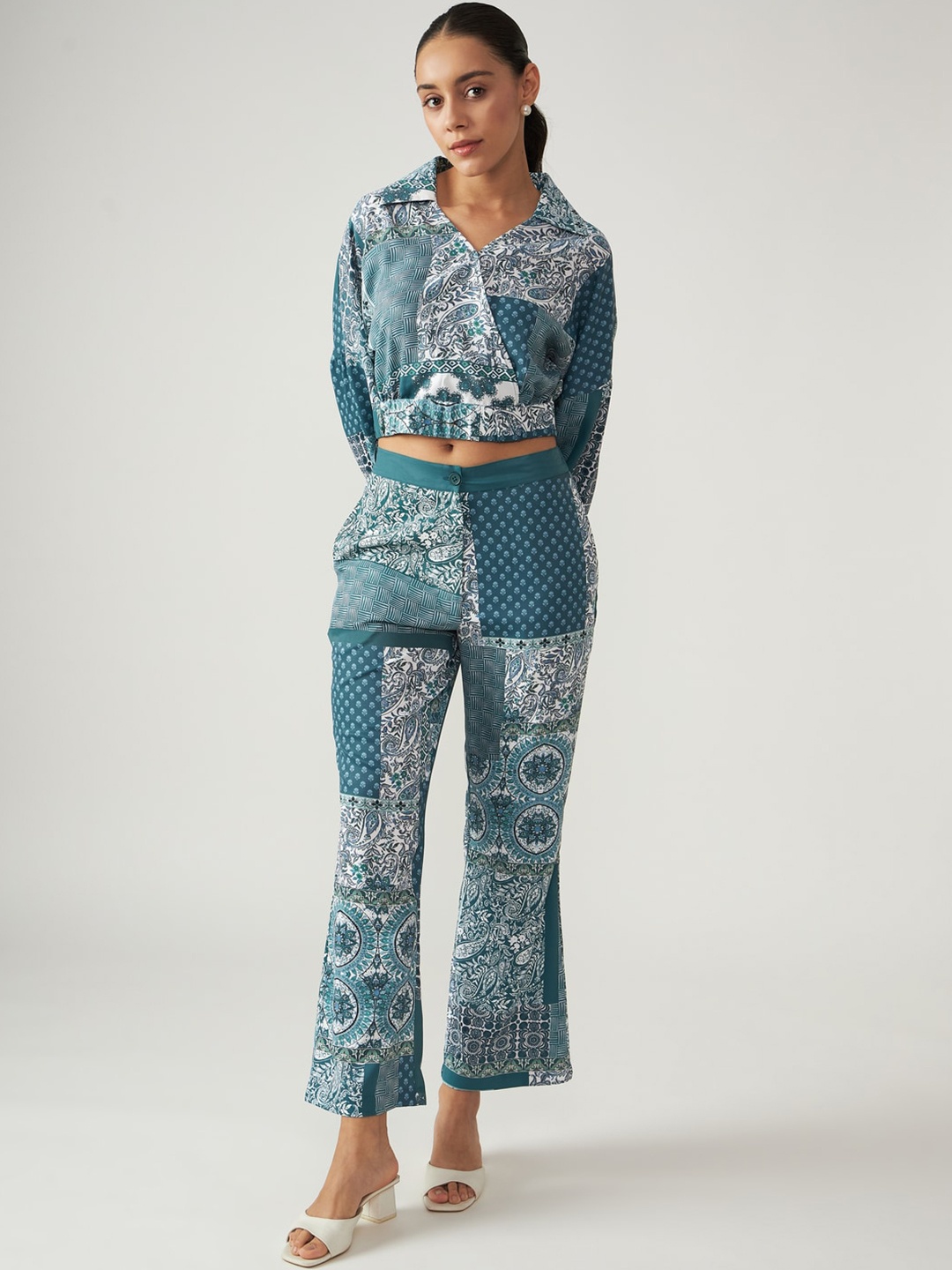 

Muvazo Printed Shirt & Trousers, Blue