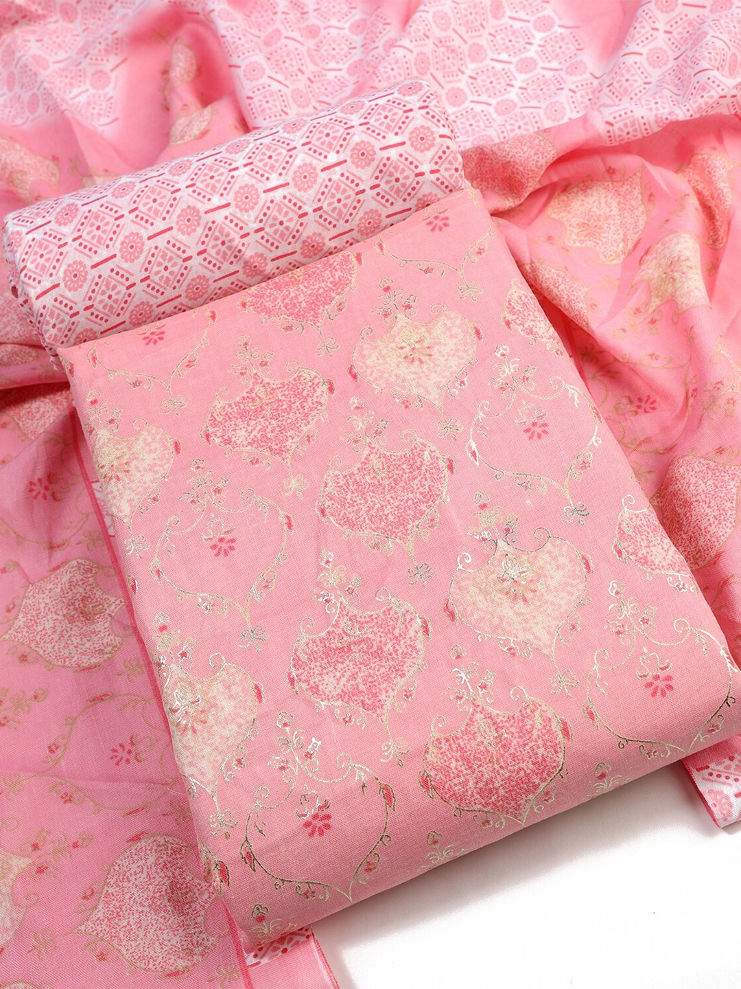 

Sun Fashion And Lifestyle Ethnic Motifs Printed Unstitched Dress Material, Pink