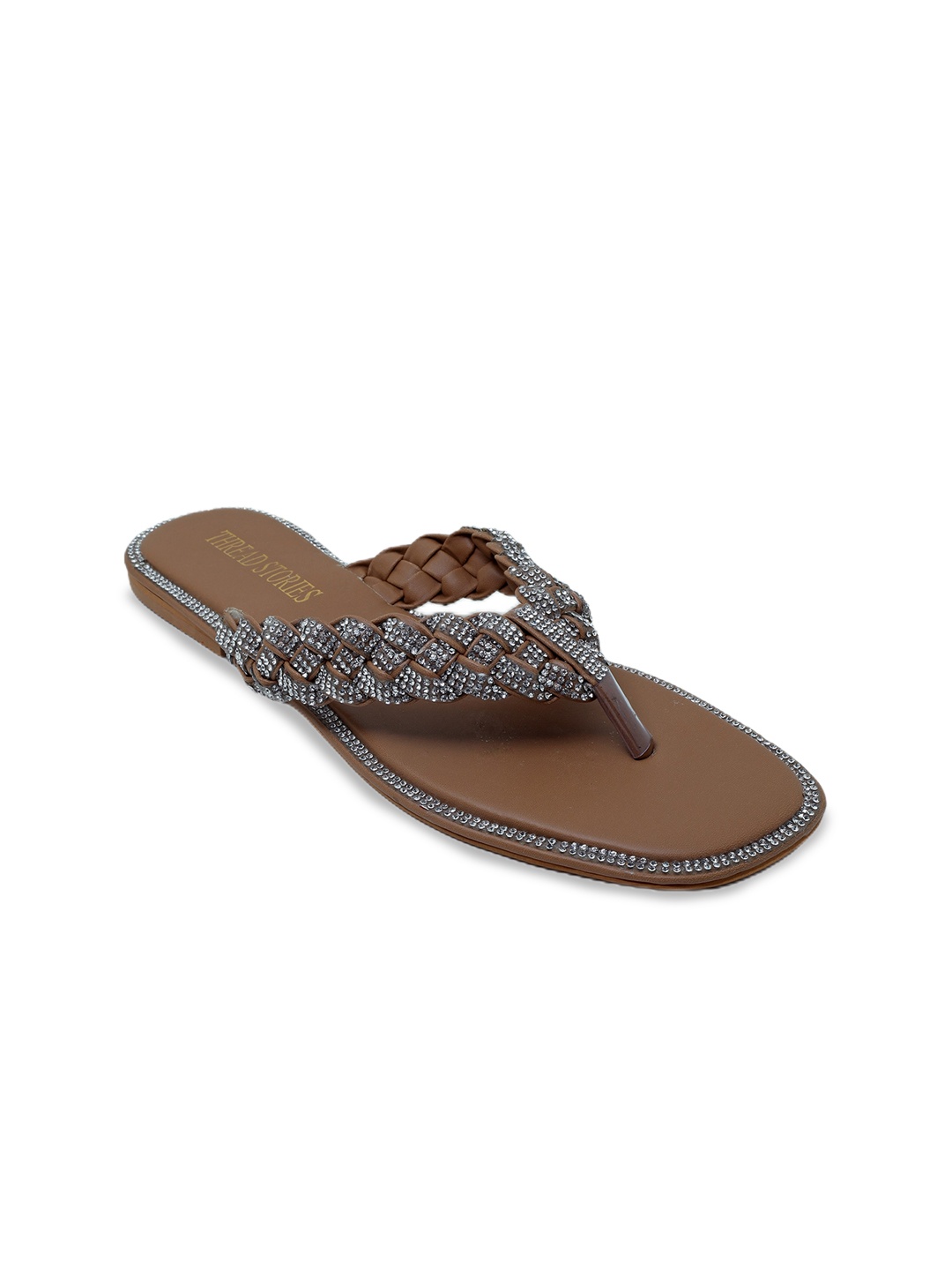 

Thread Stories Women Open Toe Flats, Tan