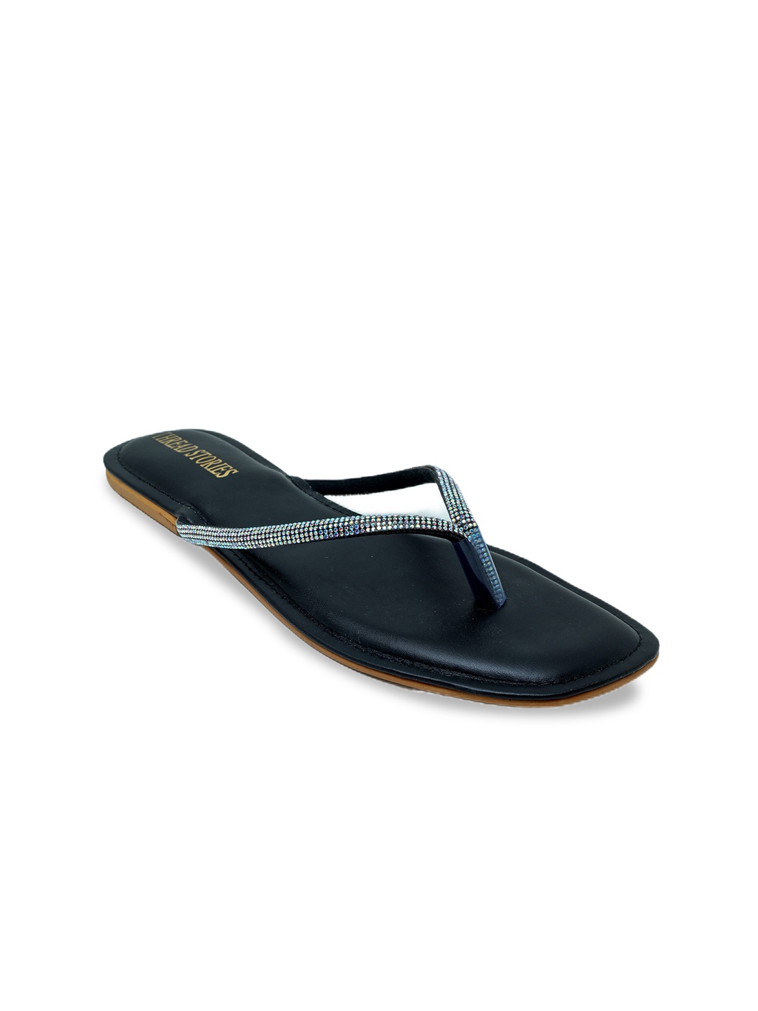 

Thread Stories Embellished Open Toe Flats, Black